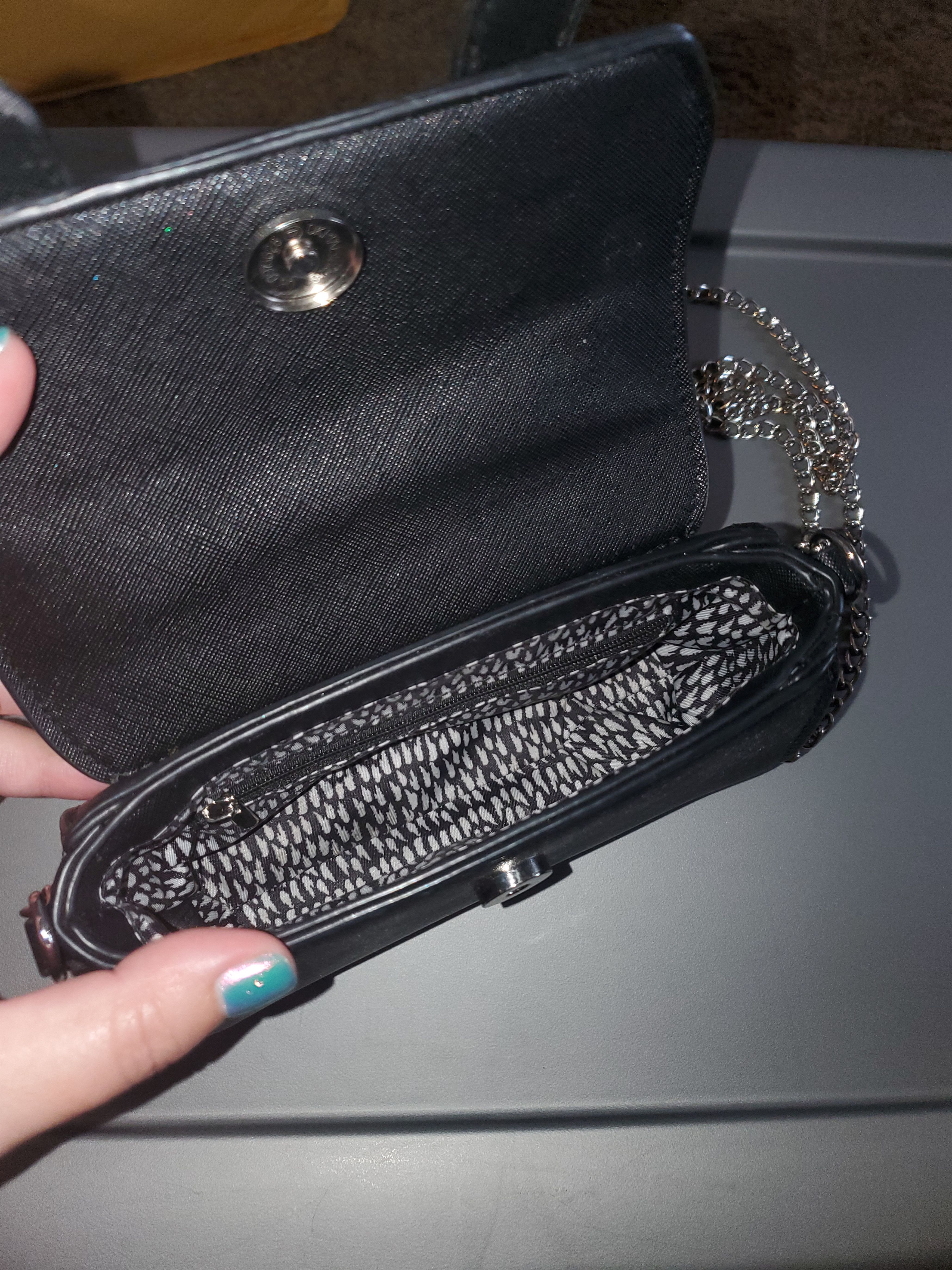 Other *NWOT* Black Vegan Leather Mini Handbag/Crossbody Purse Size ONE SIZE - 8 Thumbnail