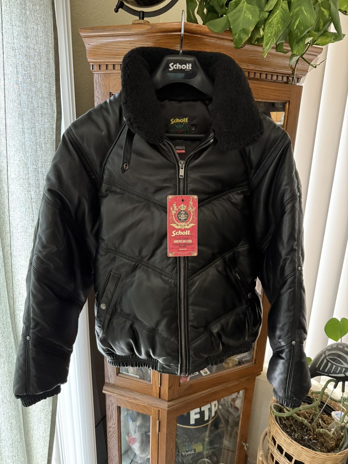 Supreme Leather Down Jacket | Grailed