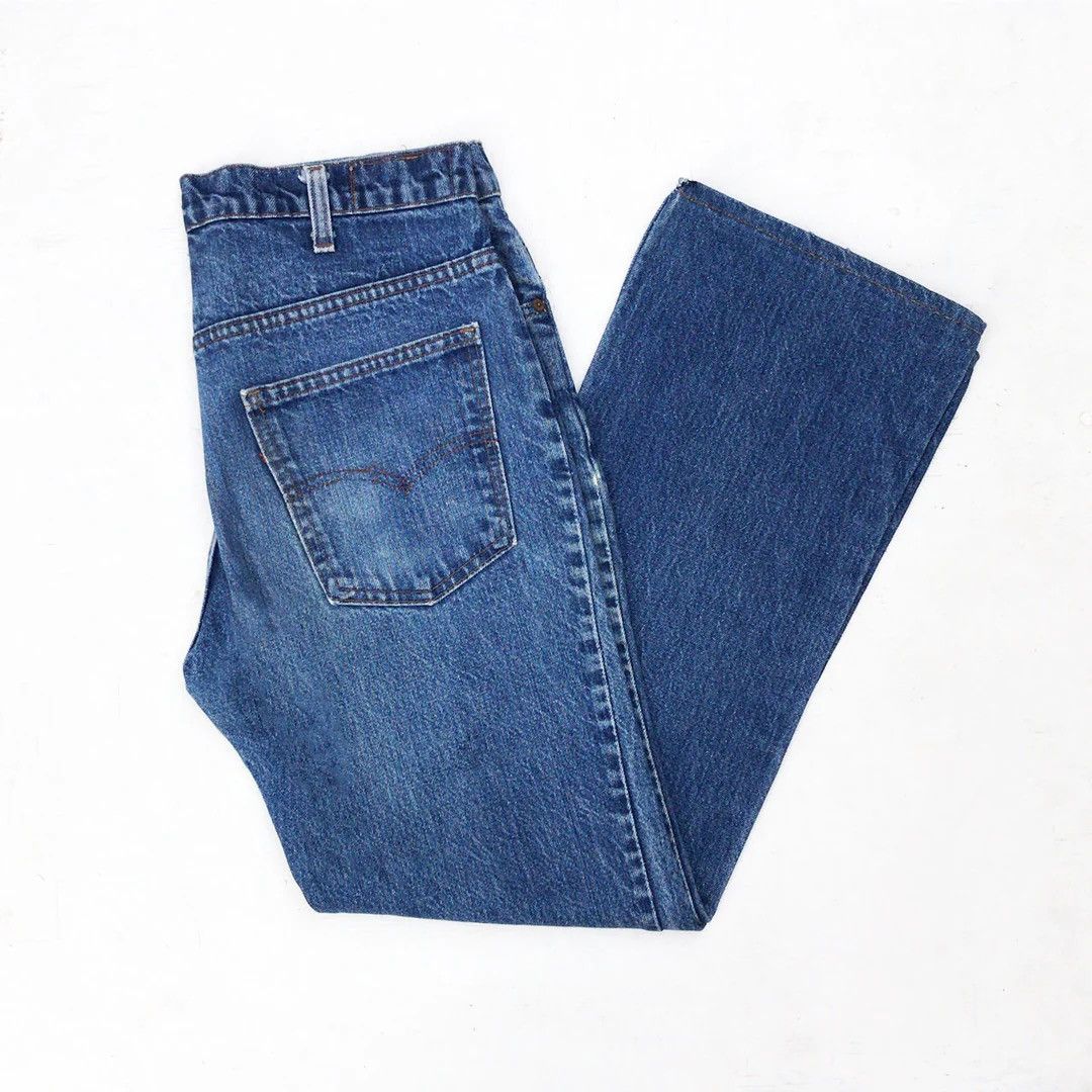 Levi's × Vintage Levi’s 517 1970 70s Vintage Boot Cut USA Blue Denim Jeans Size US 31 - 2 Thumbnail