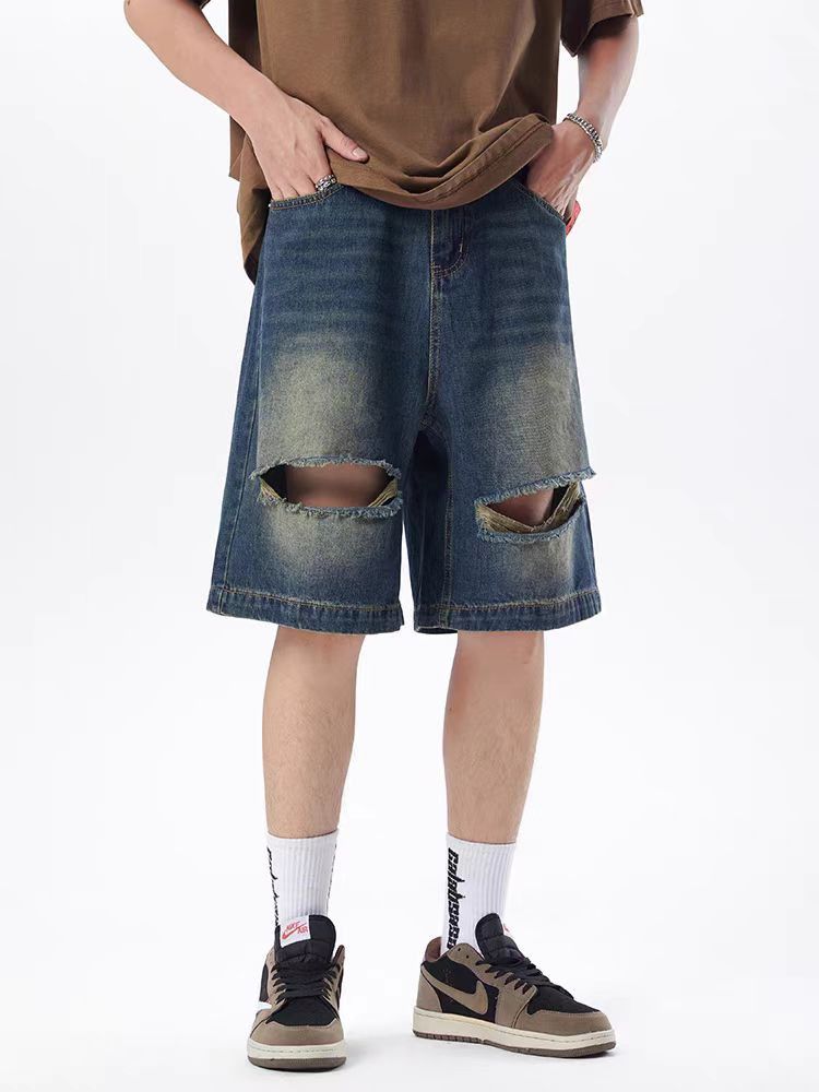 Japanese Brand × Vintage Vintage ripped and worn denim shorts Size US 34 / EU 50 - 2 Thumbnail