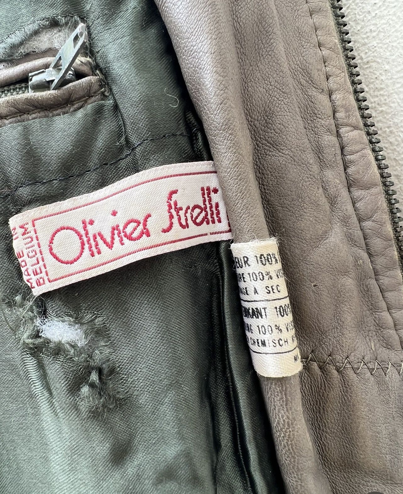 Leather Vintage Trashed Oliver Strelli Leather Jacket Size US XL / EU 56 / 4 - 24 Thumbnail