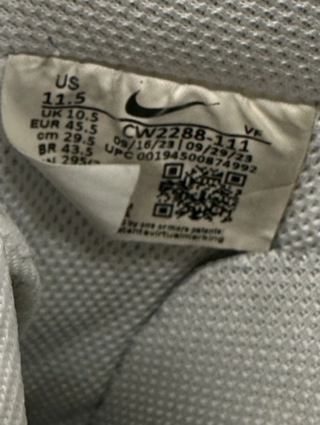 Nike Nike Air Force 1 07 Triple White CW2288111 Size 11.5 Men Size US 11.5 / EU 44-45 - 7 Thumbnail