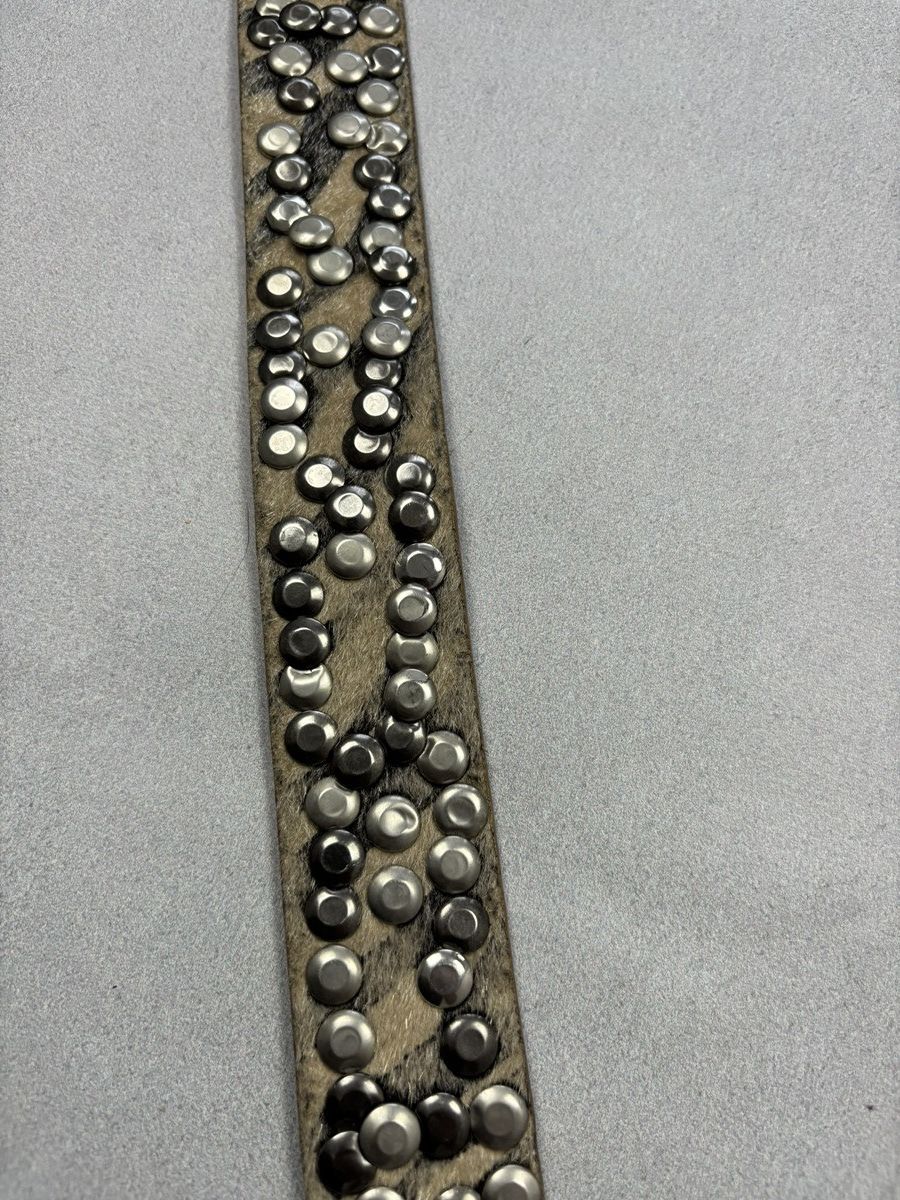 Vintage Vintage Belt Metal Style Parts Rhinestones Zebra Hair Print Size ONE SIZE - 8 Thumbnail