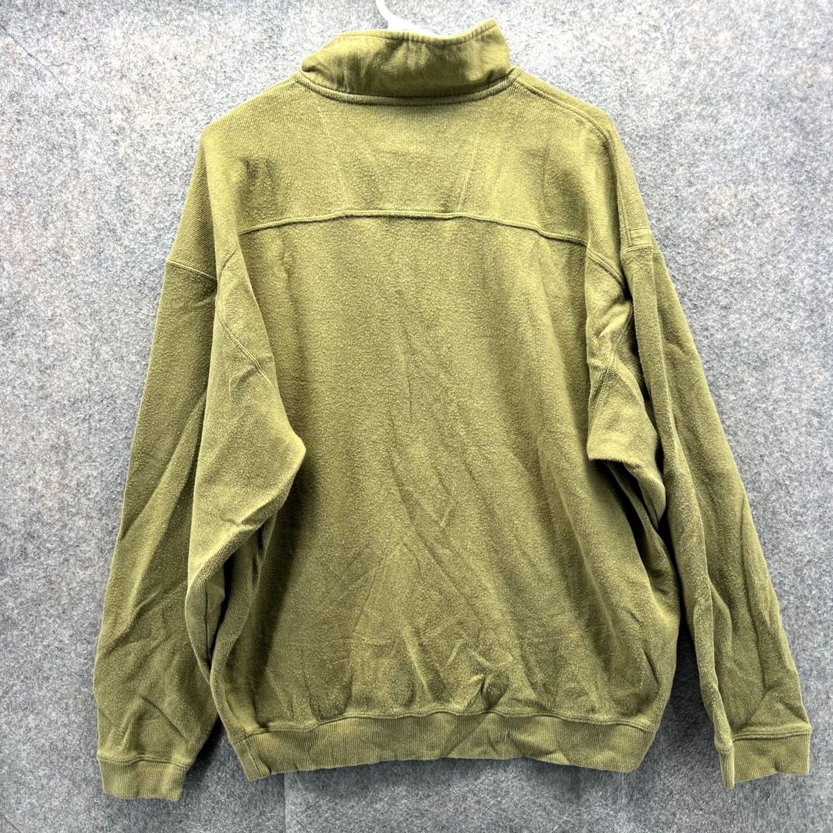 Tommy Bahama VINTAGE Tommy Bahama Sweater Mens Large Green Olive Mock Neck Pullover Fleece Long Sleeve Quarter Zip Knit Stable All Seasons Cooking? Size US L / EU 52-54 / 3 - 2 Thumbnail