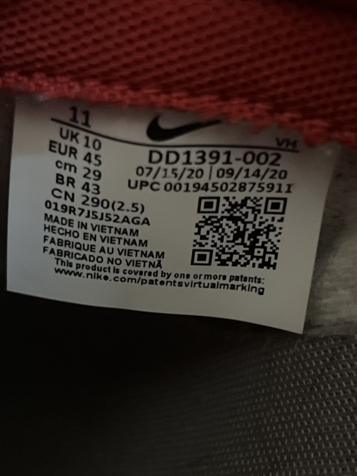 Nike Nike Dunk Low Retro Medium Grey Varsity Red UNLV Size US 11 / EU 44 - 7 Thumbnail