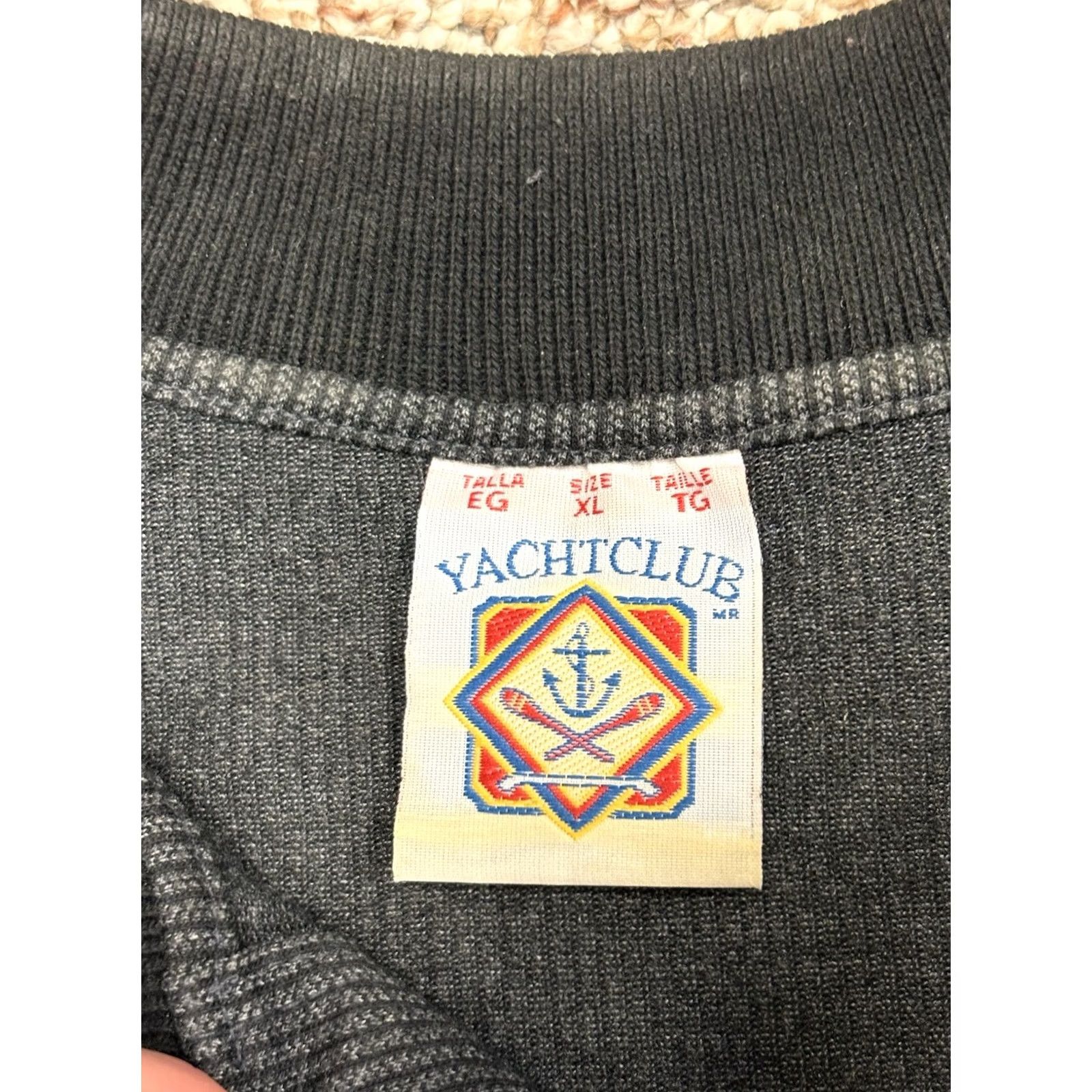 Vintage VINTAGE San Diego Yacht Club Embroidered Polo Charcoal Grey Shirt XL Men Regular Cotton Logo Short Sleeve Crew Neck 80s 90s Preppy Retro Size US XL / EU 56 / 4 - 4 Thumbnail
