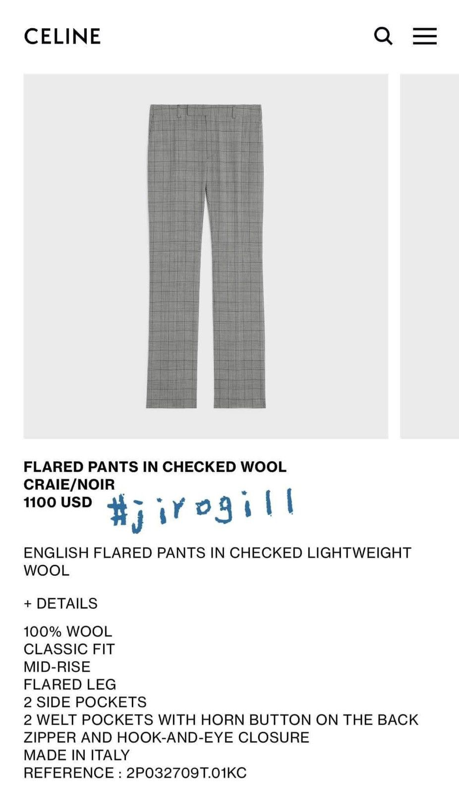 Celine × Hedi Slimane SS23 Checked Wool English Flared Pants sz44/50/52 Size 44S - 11 Thumbnail