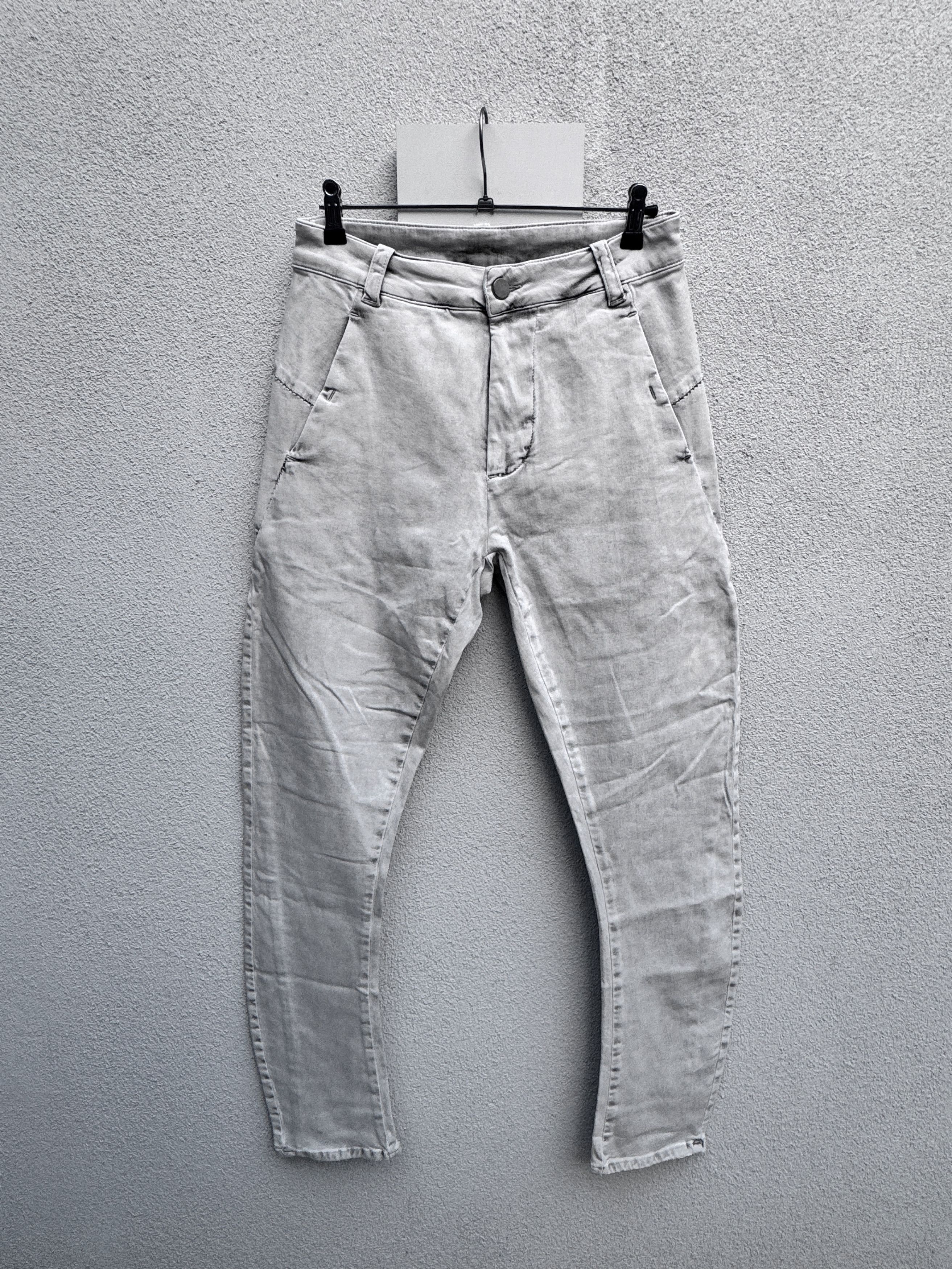 Thom Krom Thom Krom Cement Grey Slim Fit Jeans with Scar Stitching 