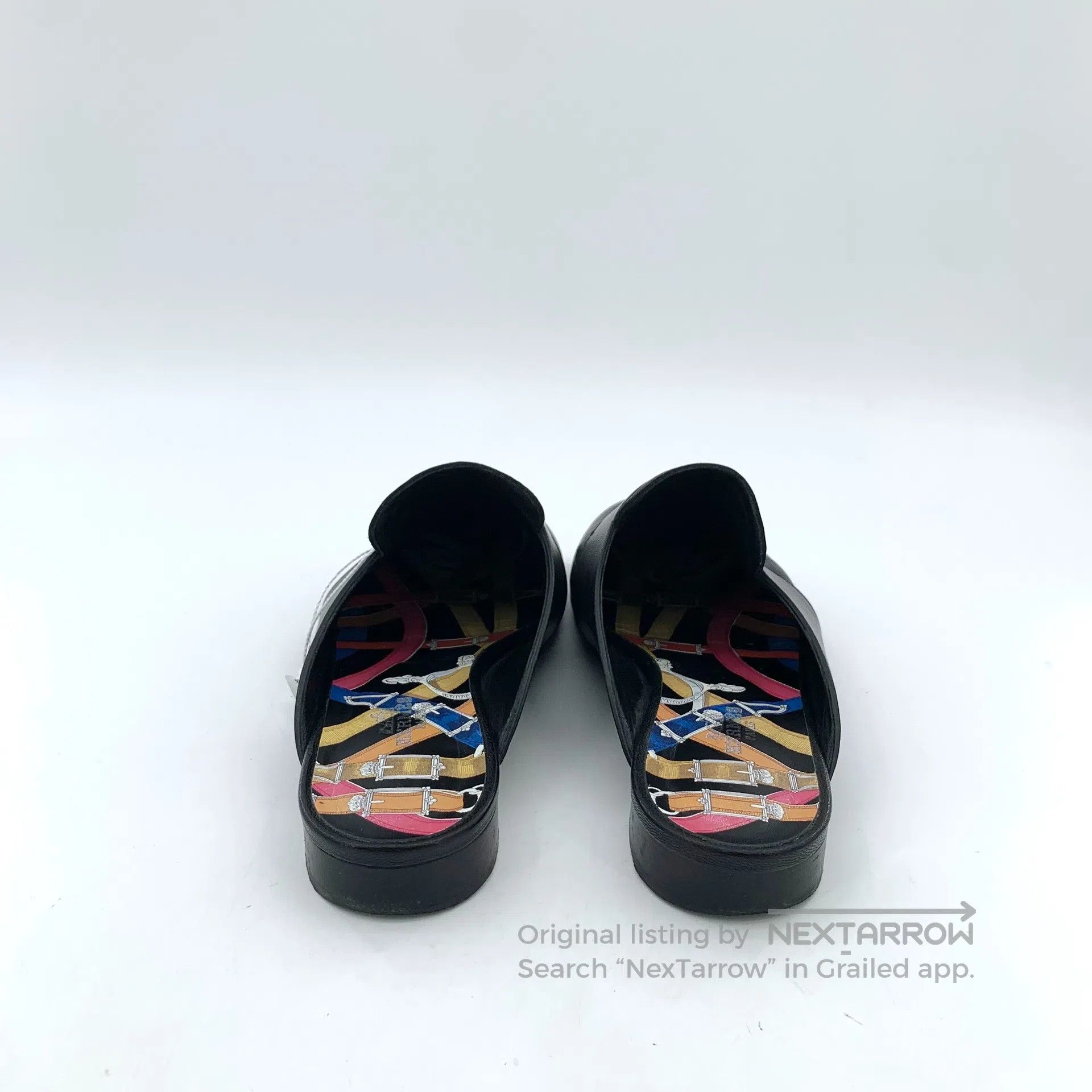 Hermes Hermes Black leather round-toe casual flat mule shoes| Size US 7 / IT 37 - 4 Thumbnail