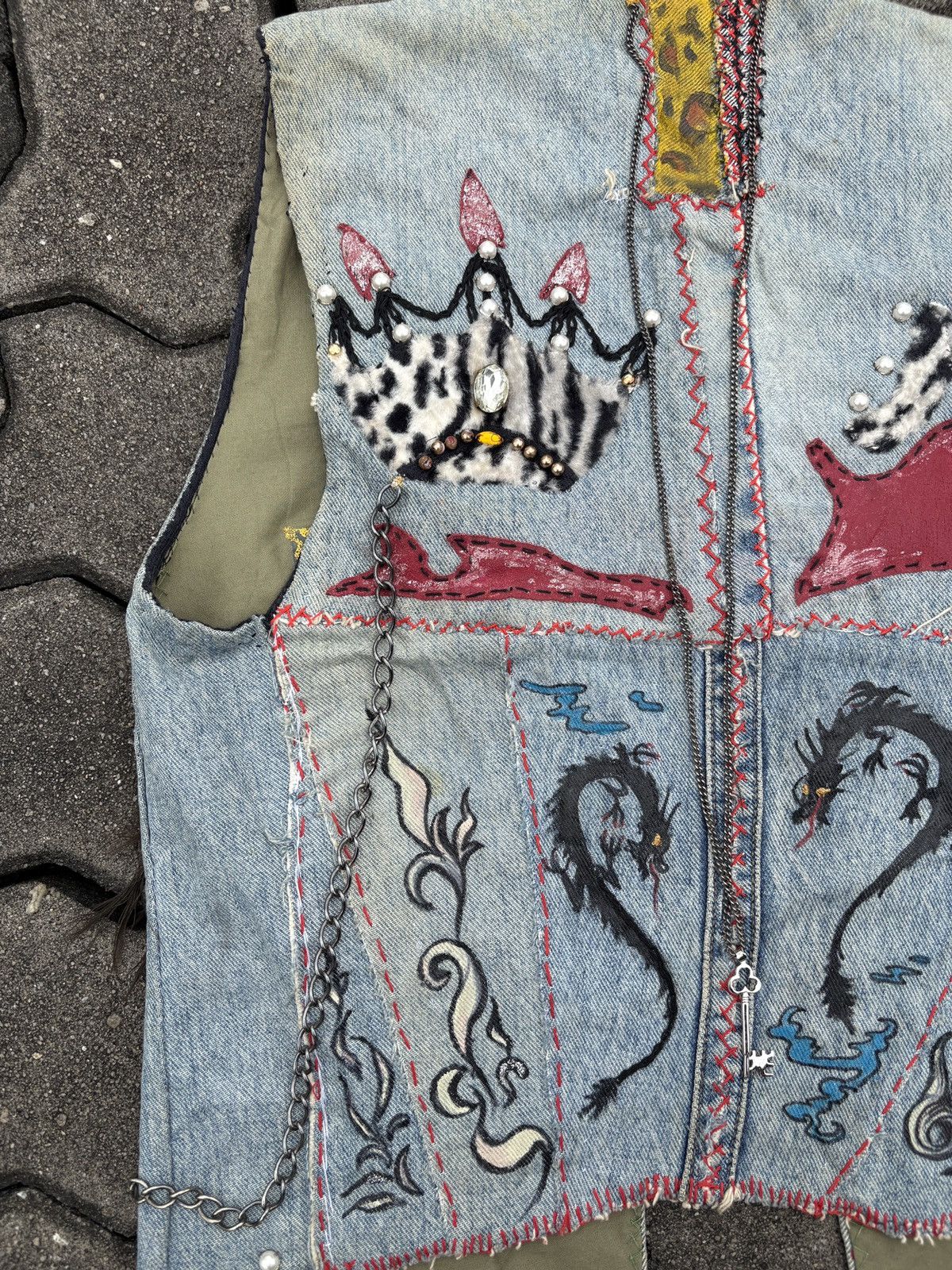 Vintage Vintage Custom Denim Vest Jacket Size US S / EU 44-46 / 1 - 9 Thumbnail