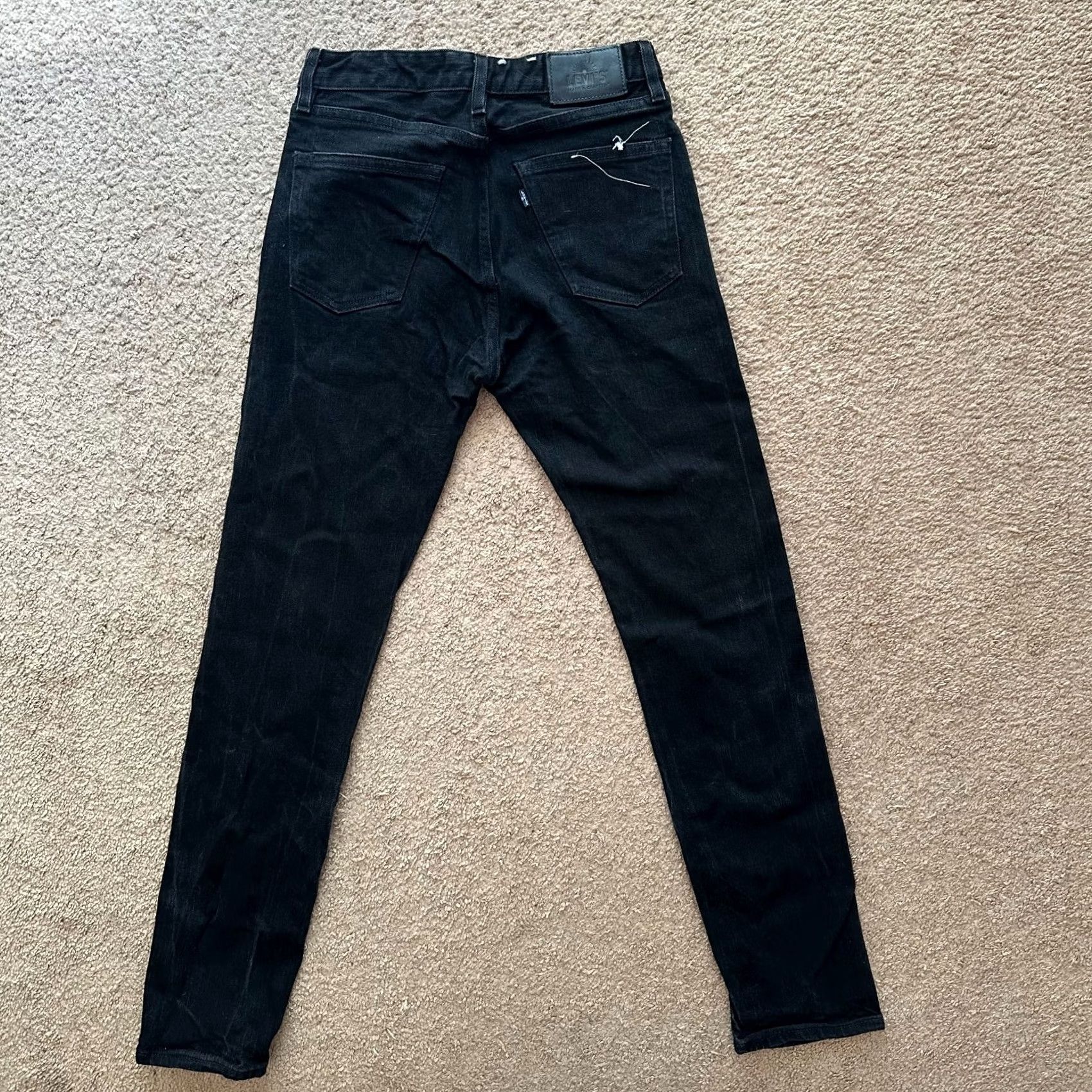Levi's Levi's Made & Crafted Jeans Mens Black Slim Mid Rise 29x32 Denim Dark Wash Size US 29 - 3 Thumbnail