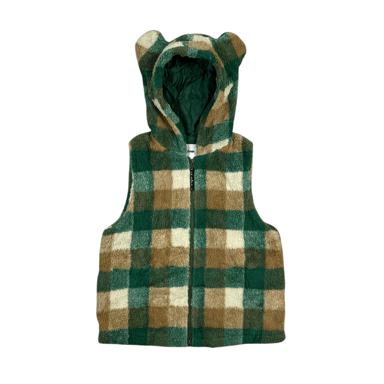 Ne-Net Né-net Bear Plaid Fleece Hoodie Vest Jacket Size US S / EU 44-46 / 1 - 1 Thumbnail