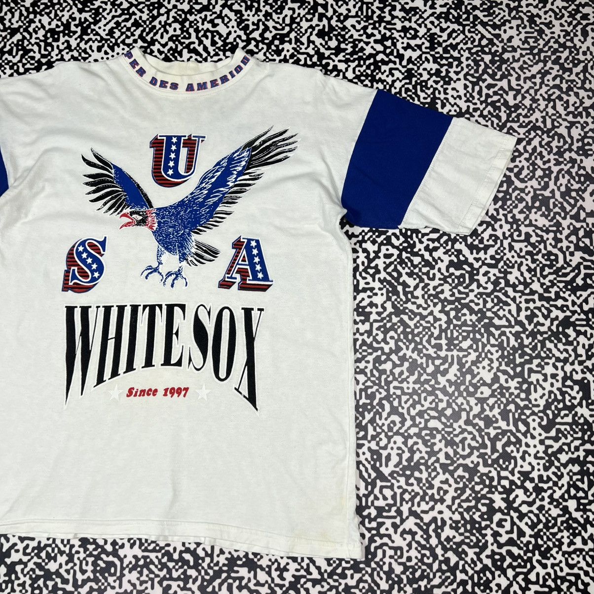 Vintage Vintage 90s White Sox MLB Retro Style Big Logo Boxy T-shirt Size US XL / EU 56 / 4 - 3 Thumbnail