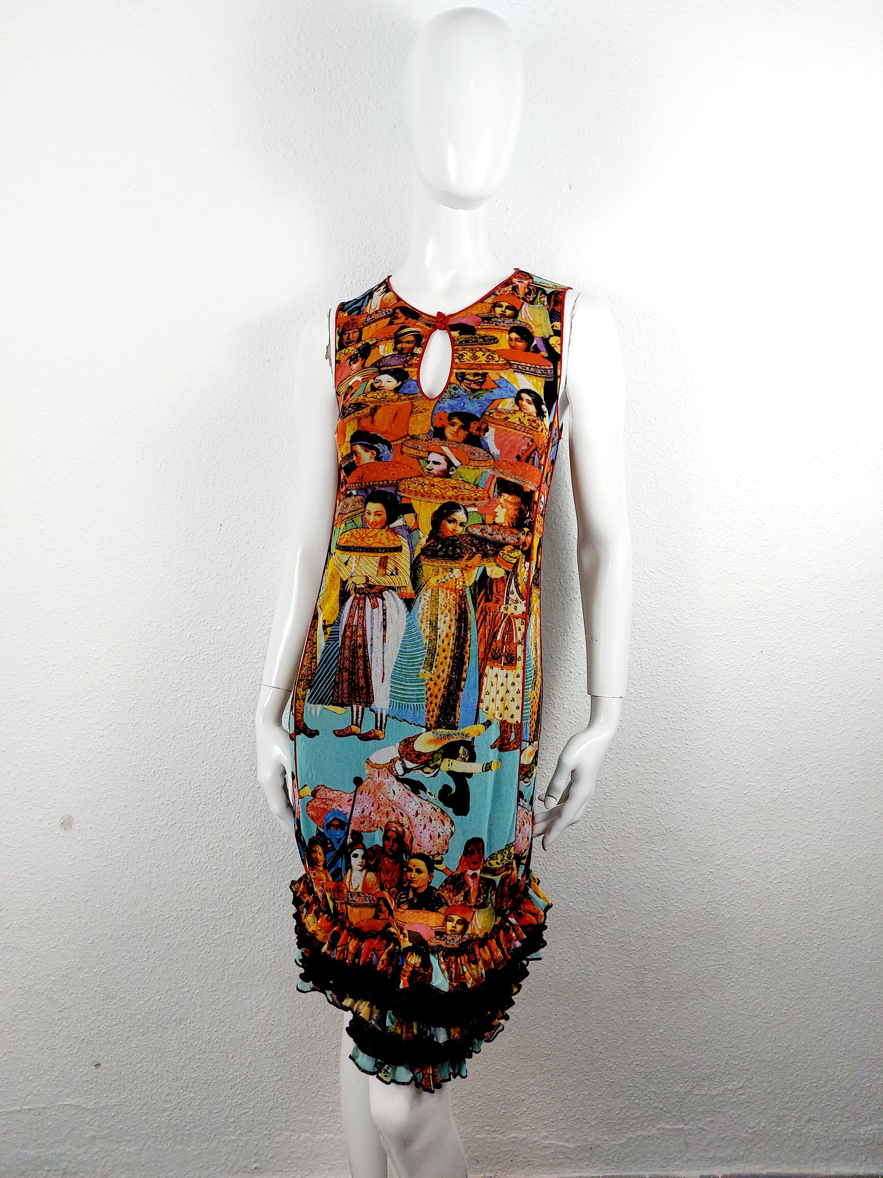 Jean Paul Gaultier Jean Paul Gaultier Asian Indian Faces People Ruffled Dress Size M / US 6-8 / IT 42-44 - 2 Thumbnail