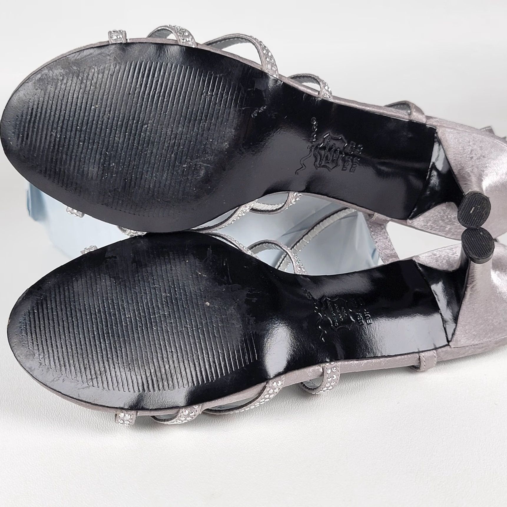 Vintage Nina Vauna Evening Heels Dress Sandals Women's Shoes Size 6 M Silver Pumps, Open Toe, Stiletto Heel, Metallic Theme, US 6, EU 36, UK 4, Medium Width Size S / US 4 / IT 40 - 6 Thumbnail