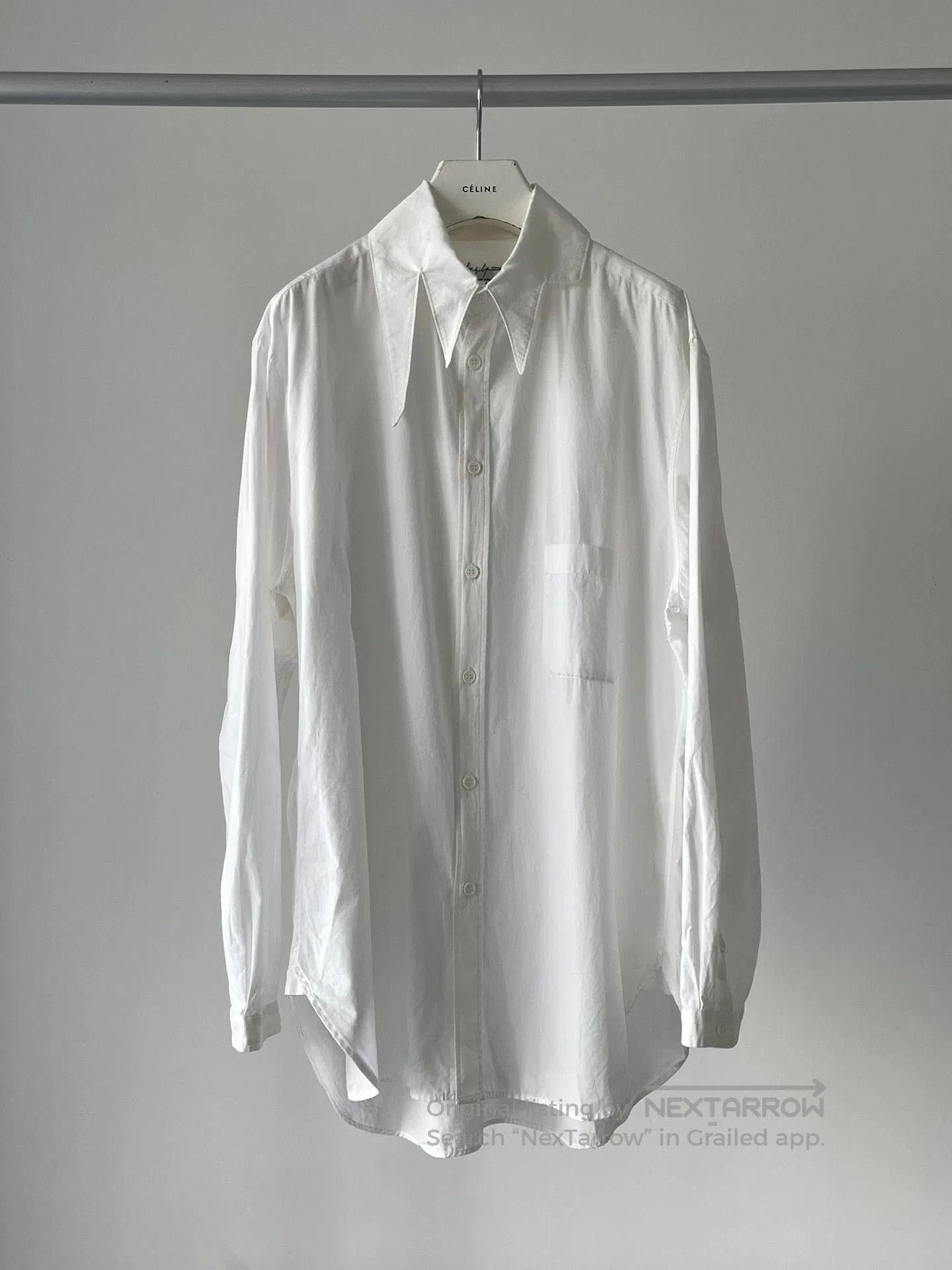 Yohji Yamamoto Yohji Yamamoto 17ss Asymmetrical Collar White Shirt. Size US XL / EU 56 / 4 - 2 Thumbnail