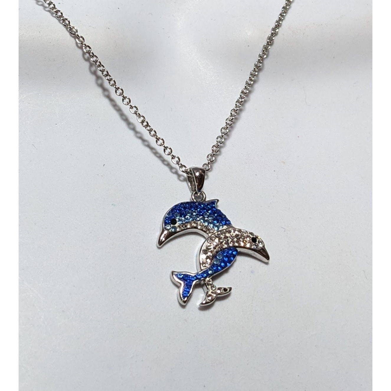 Other Rhinestone Double Dolphin Necklace Size ONE SIZE - 7 Thumbnail