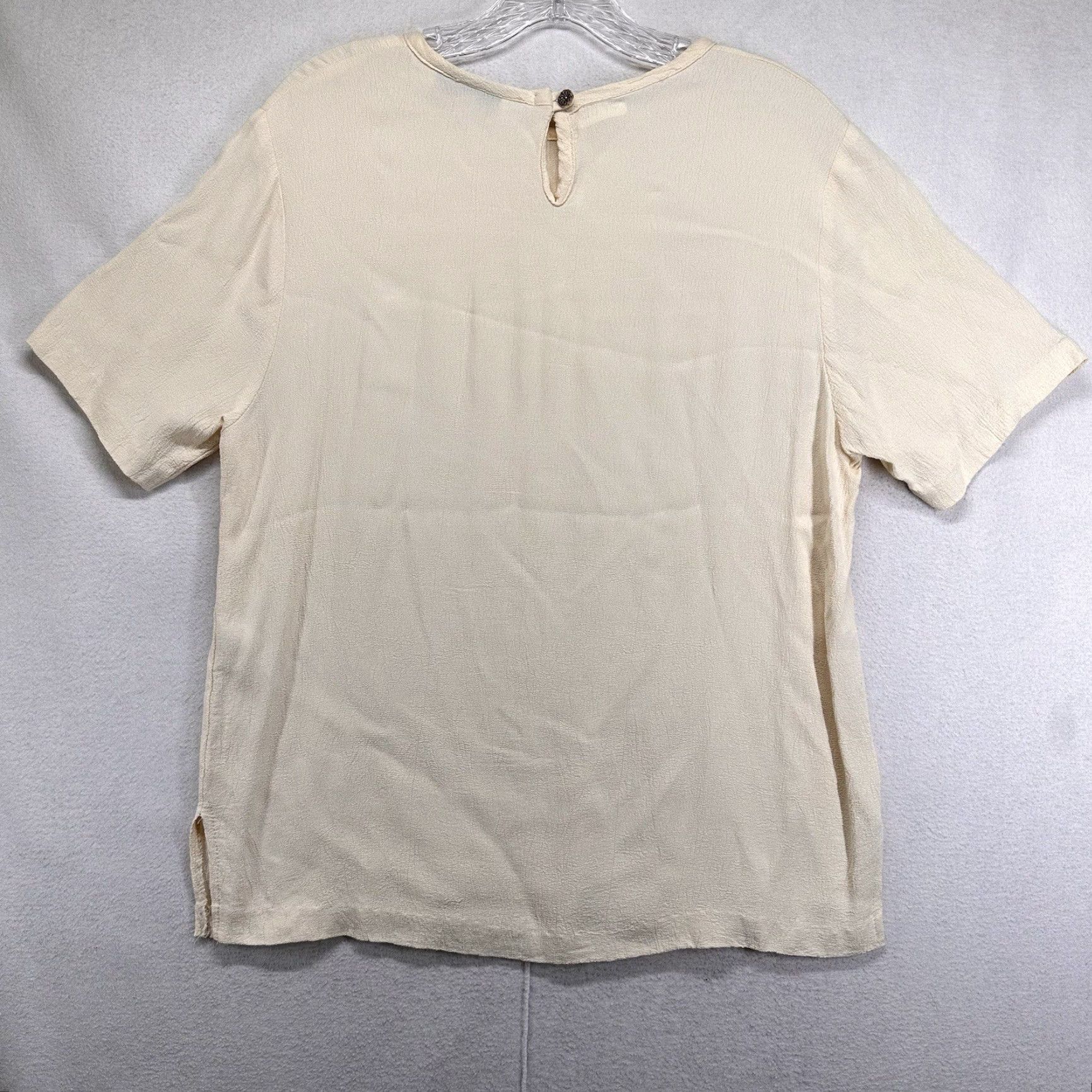 Vintage VINTAGE Cynthia Max Women's Blouse Shirt Casual Short Sleeve All Seasons Size L Beige 70s 80s Size L / US 10 / IT 46 - 2 Thumbnail