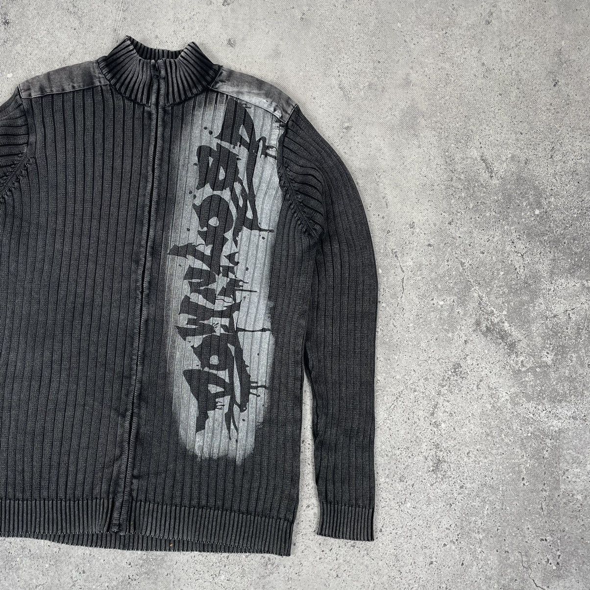 Japanese Brand Vintage Avant-Garde Faded Washed Knitted Zip Sweater Size US L / EU 52-54 / 3 - 3 Thumbnail