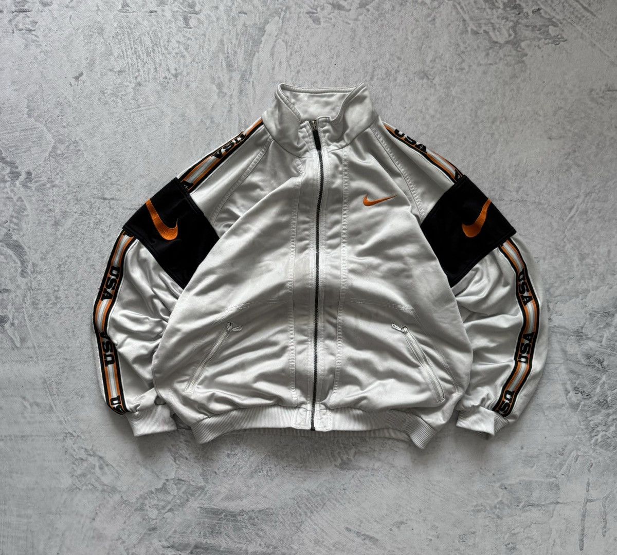 Nike Usa Track Track Top Nike Vintage Nike 90s Tape Training Jacket Black S  – Peeces