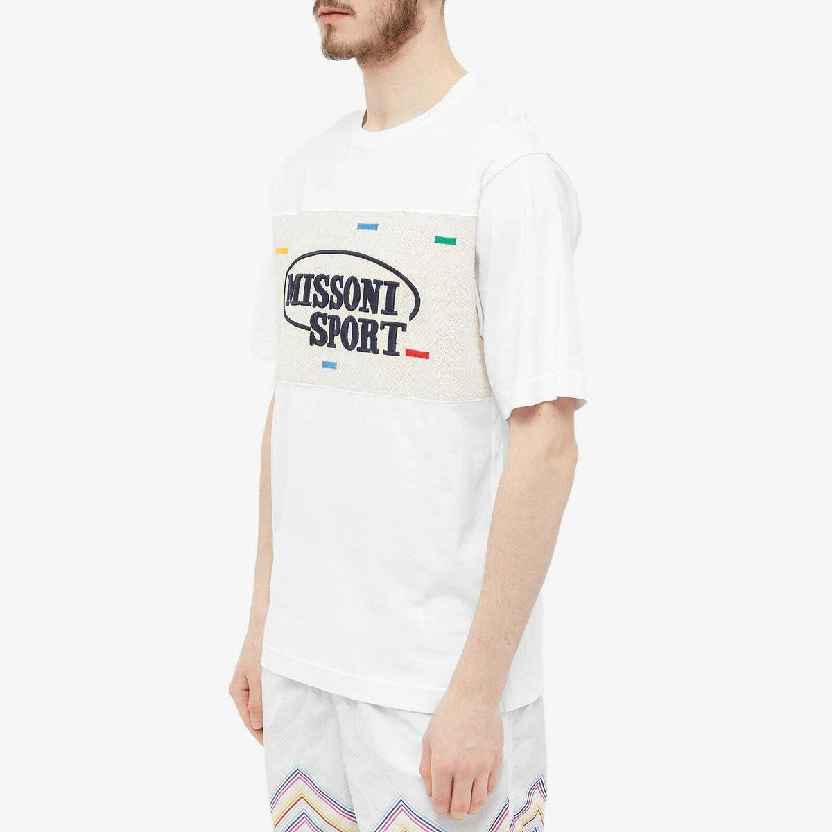 Missoni o1y0225 Logo Crewneck T-Shirt in White Size US S / EU 44-46 / 1 - 3 Thumbnail