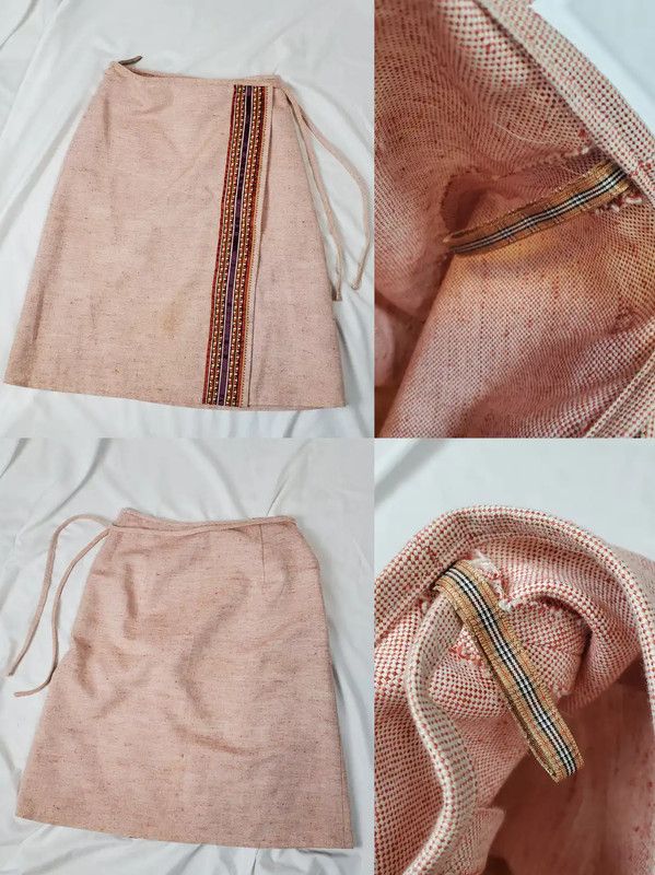 Burberry Burberry A-Line Skirt in Orange Pink Cotton Blend Size 23" - 1 Thumbnail
