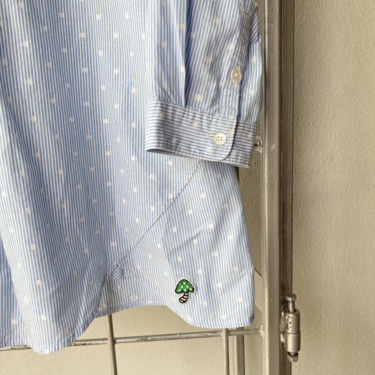 Frapbois FRAPBOIS Light Blue Stripe Polka Dot Shirt Size M / US 6-8 / IT 42-44 - 5 Thumbnail