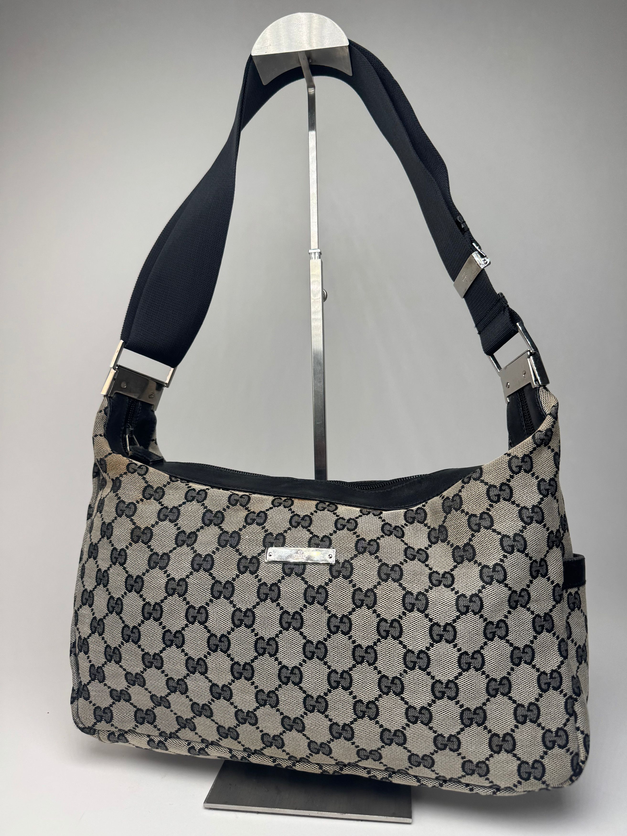 Gucci Vintage Monogram Canvas 2Way in Grey, Women's