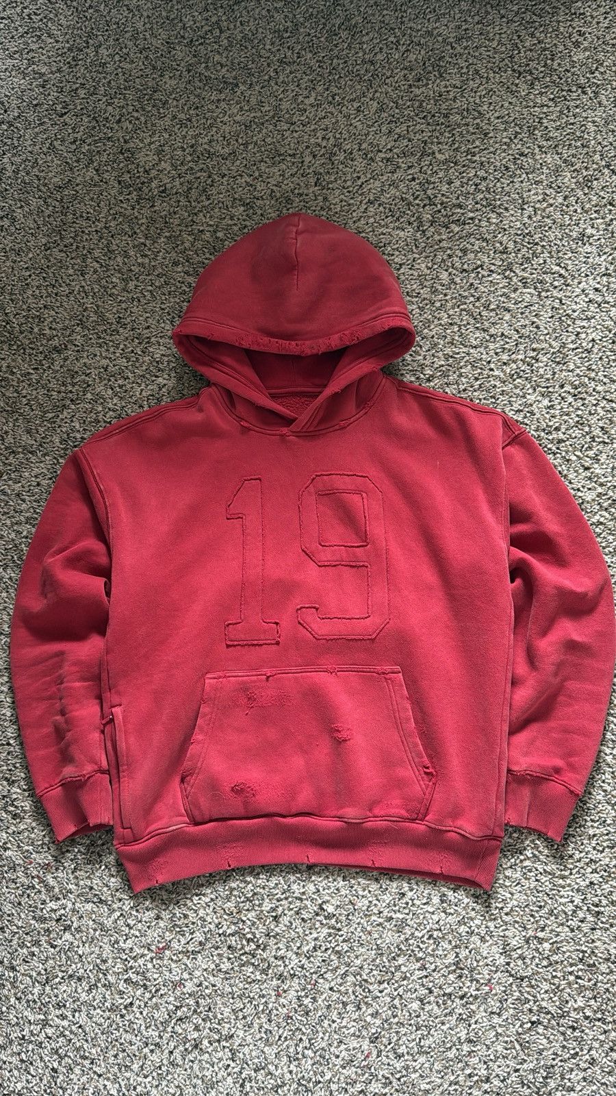Vintage Vintage Distressed "19" Hoodie Size US S / EU 44-46 / 1 - 1 Thumbnail