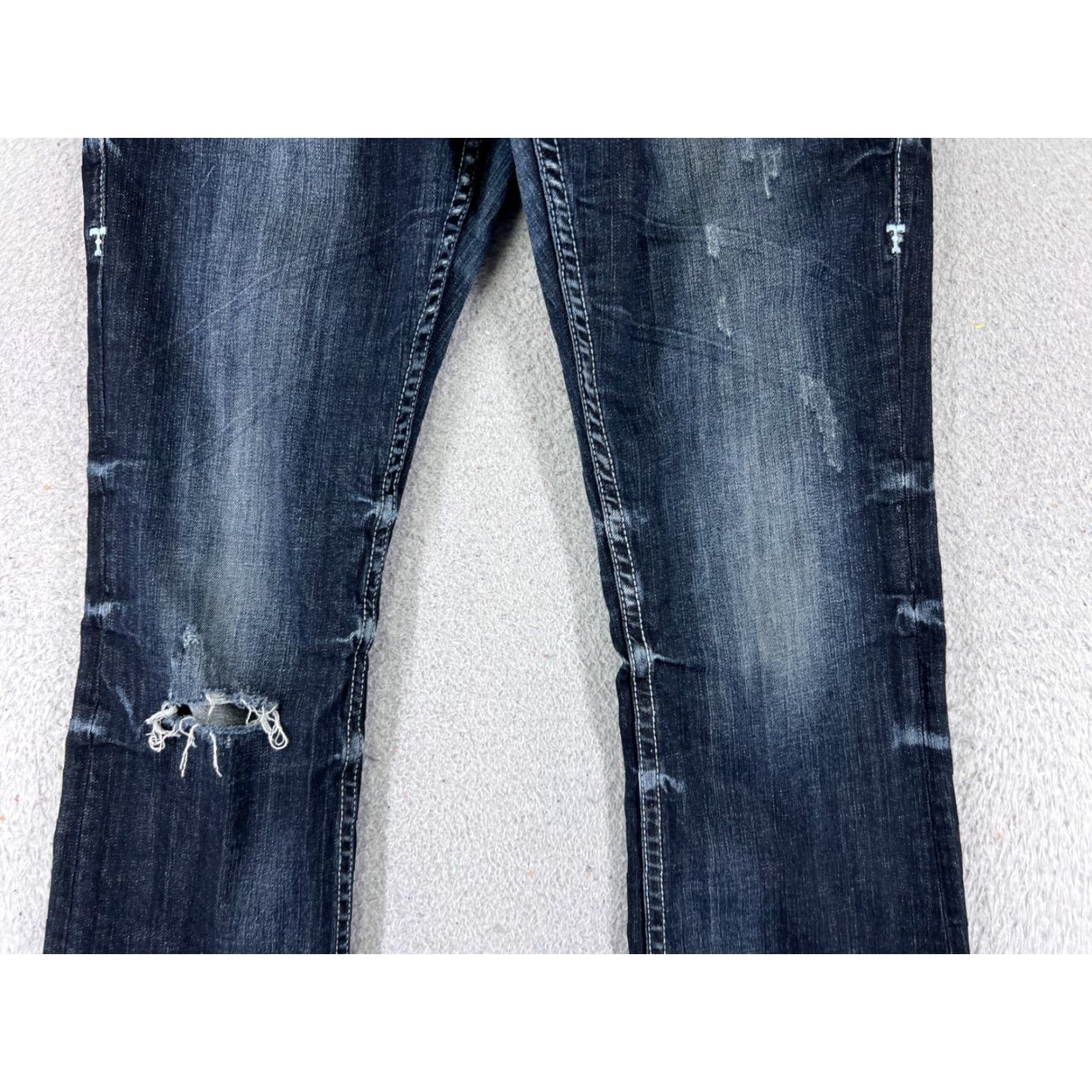 Denime Cowgirl Tuff Jeans Women Bootcut Denim 30x30 Blue Distressed 5-Pocket Regular Waist 30 Inseam Cowboy Southwestern 30 Color Blue Size 30" / US 8 / IT 44 - 3 Thumbnail