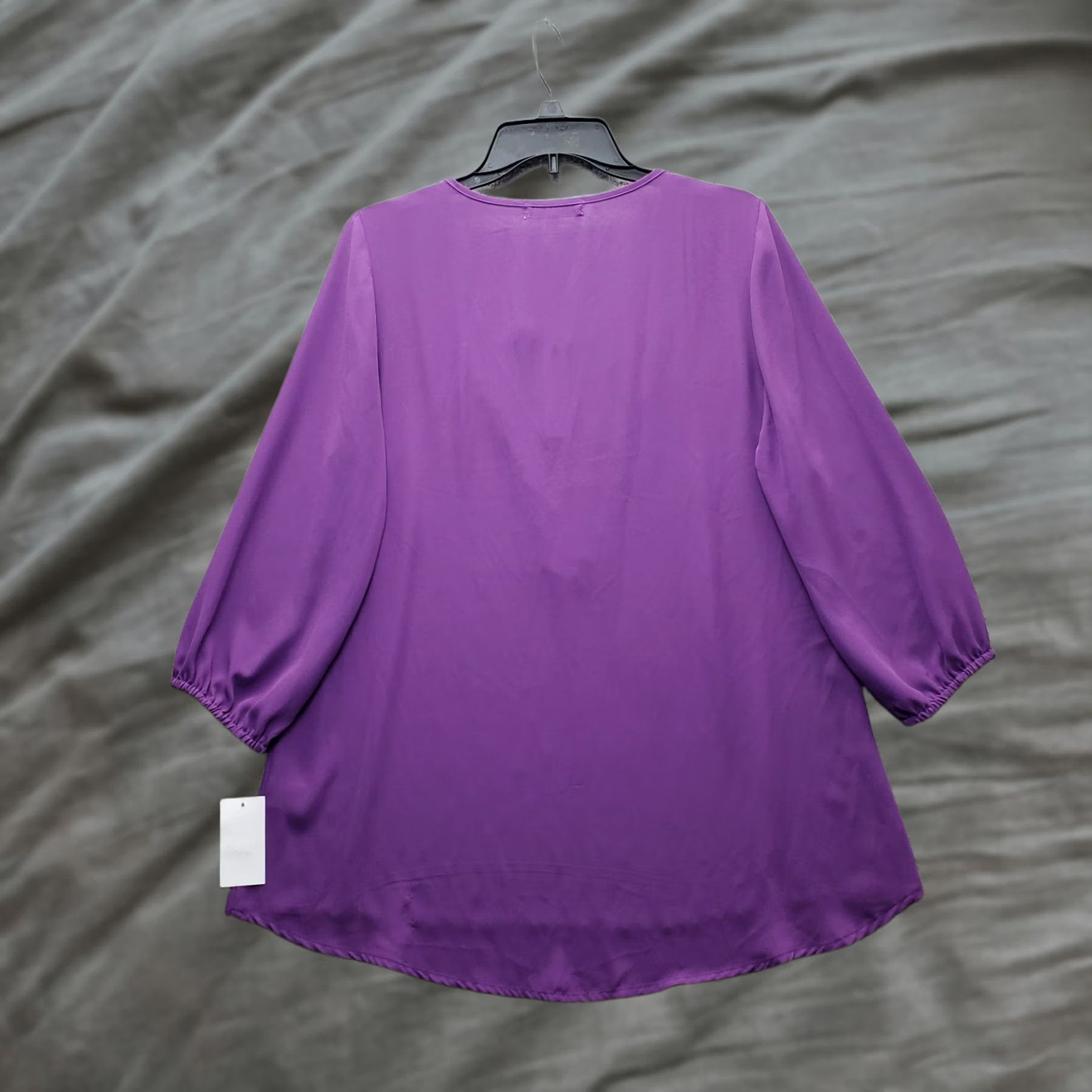 Vintage Indigo Rose Tunic Top Womens Size M Purple Balloon Sleeve Crochet Lace Scoop Neck Shirt Size M / US 6-8 / IT 42-44 - 1 Thumbnail