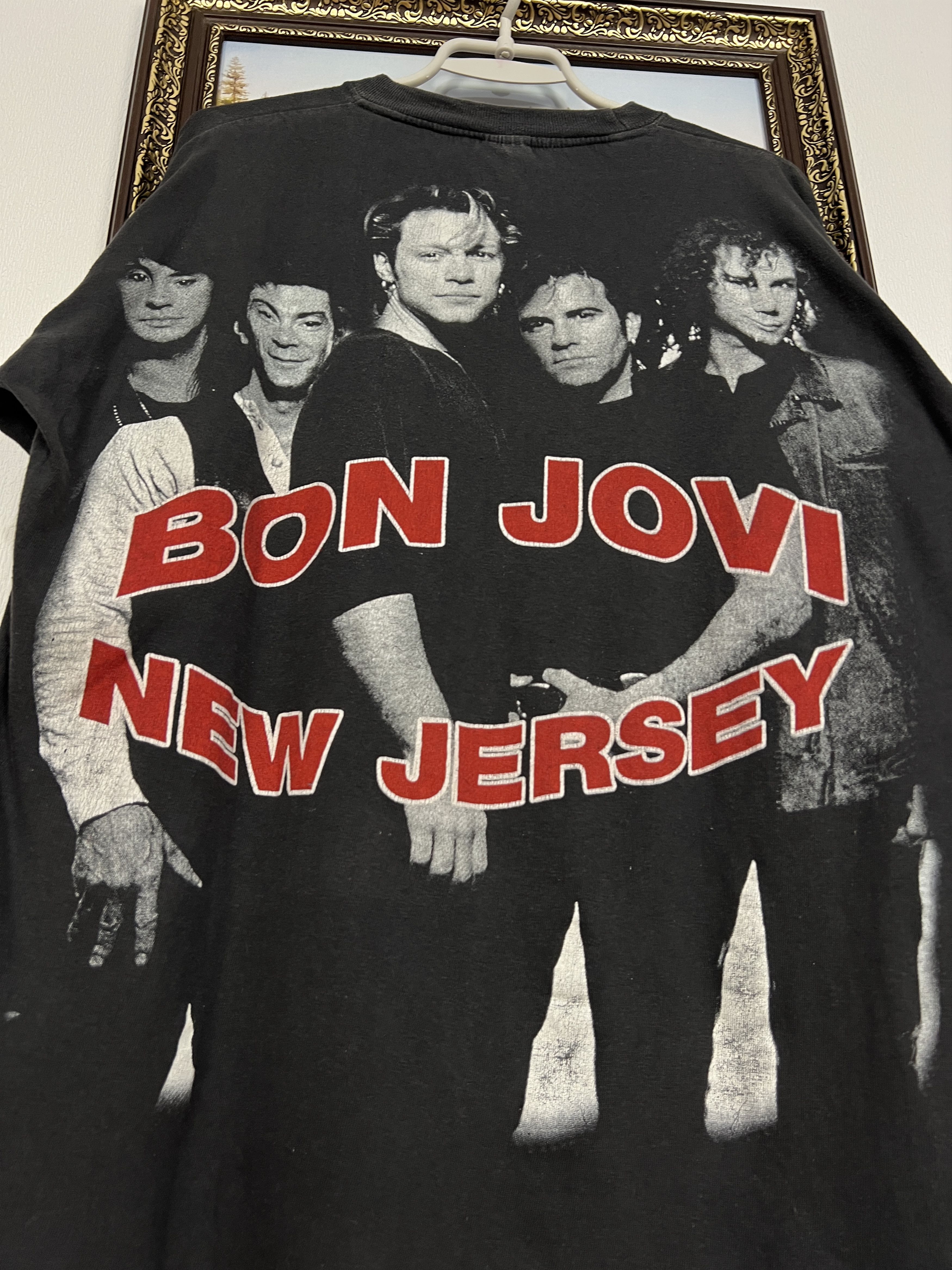 Vintage Bon Jovi New Jersey Over Print Band Tee Shirt Rare Hype Size US L / EU 52-54 / 3 - 9 Thumbnail