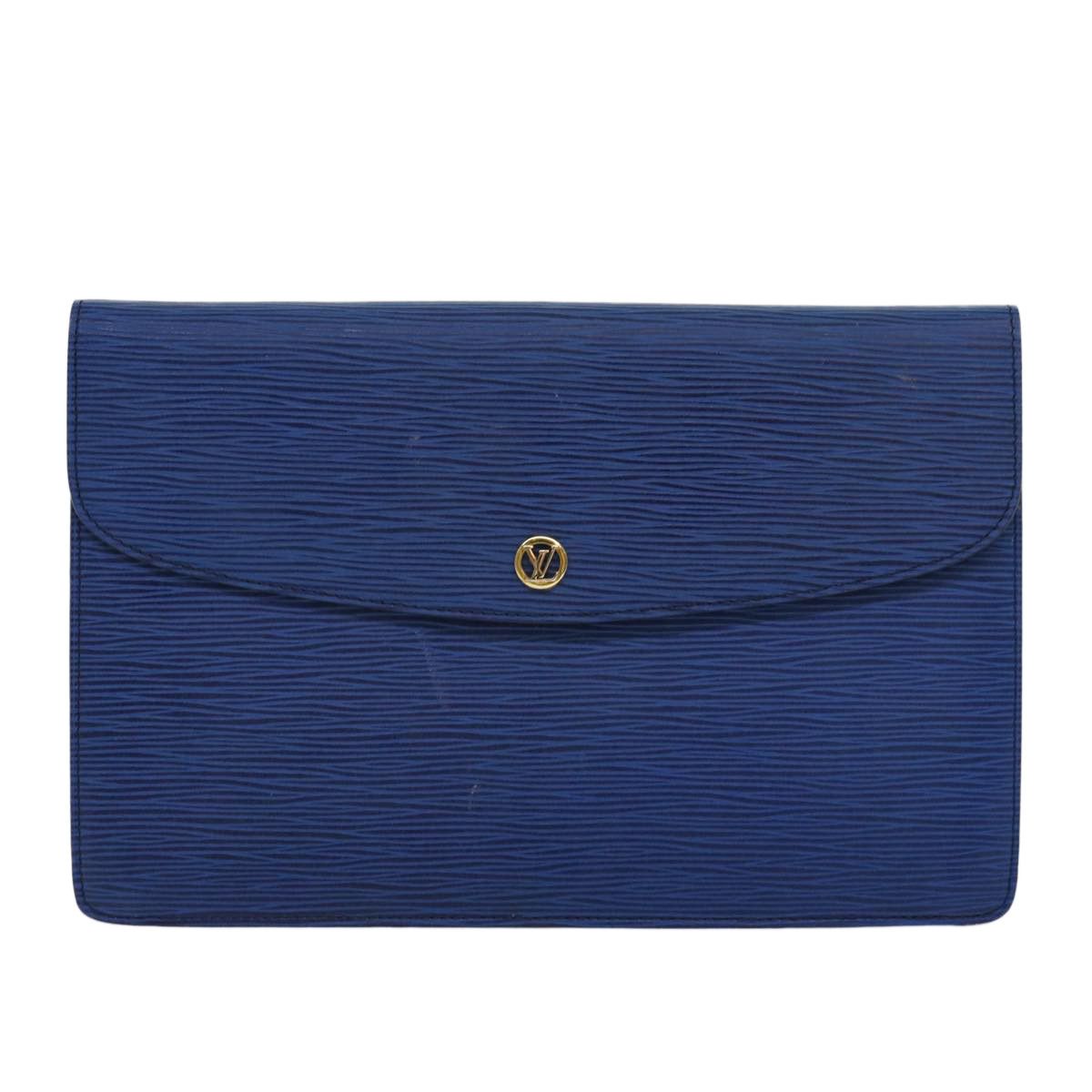 Louis Vuitton Montaigne Blue Leather Clutch Bag (Pre-Owned) Size ONE SIZE - 1 Thumbnail