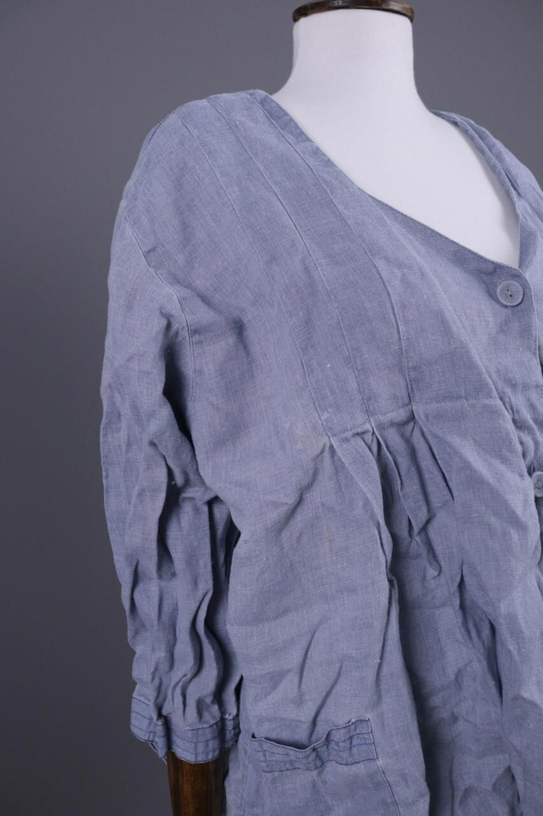 Designer Gudrun Sjoden Gray Lagenlook Blouson Midi Dress Size Xl Size XL / US 12-14 / IT 48-50 - 9 Thumbnail