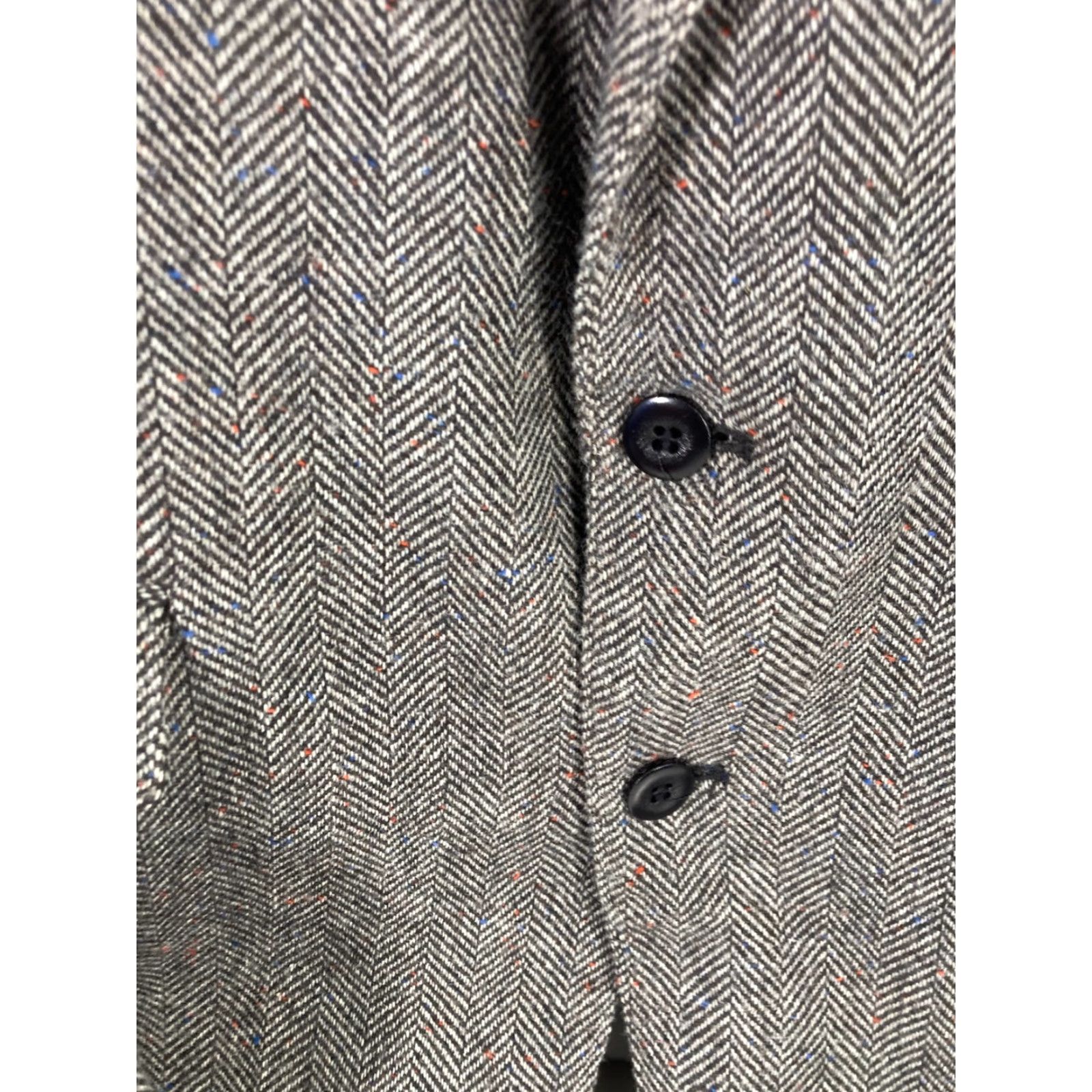 Vintage VINTAGE Circle S Dallas Texas Western Blazer Sportcoat Mens 42L Gray Herringbone Wool Size 42R - 7 Thumbnail
