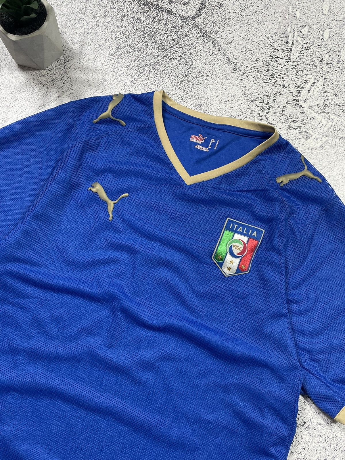 Puma × Vintage Vintage Puma Italy Soccer Blockcore Jersey Size US S / EU 44-46 / 1 - 4 Thumbnail