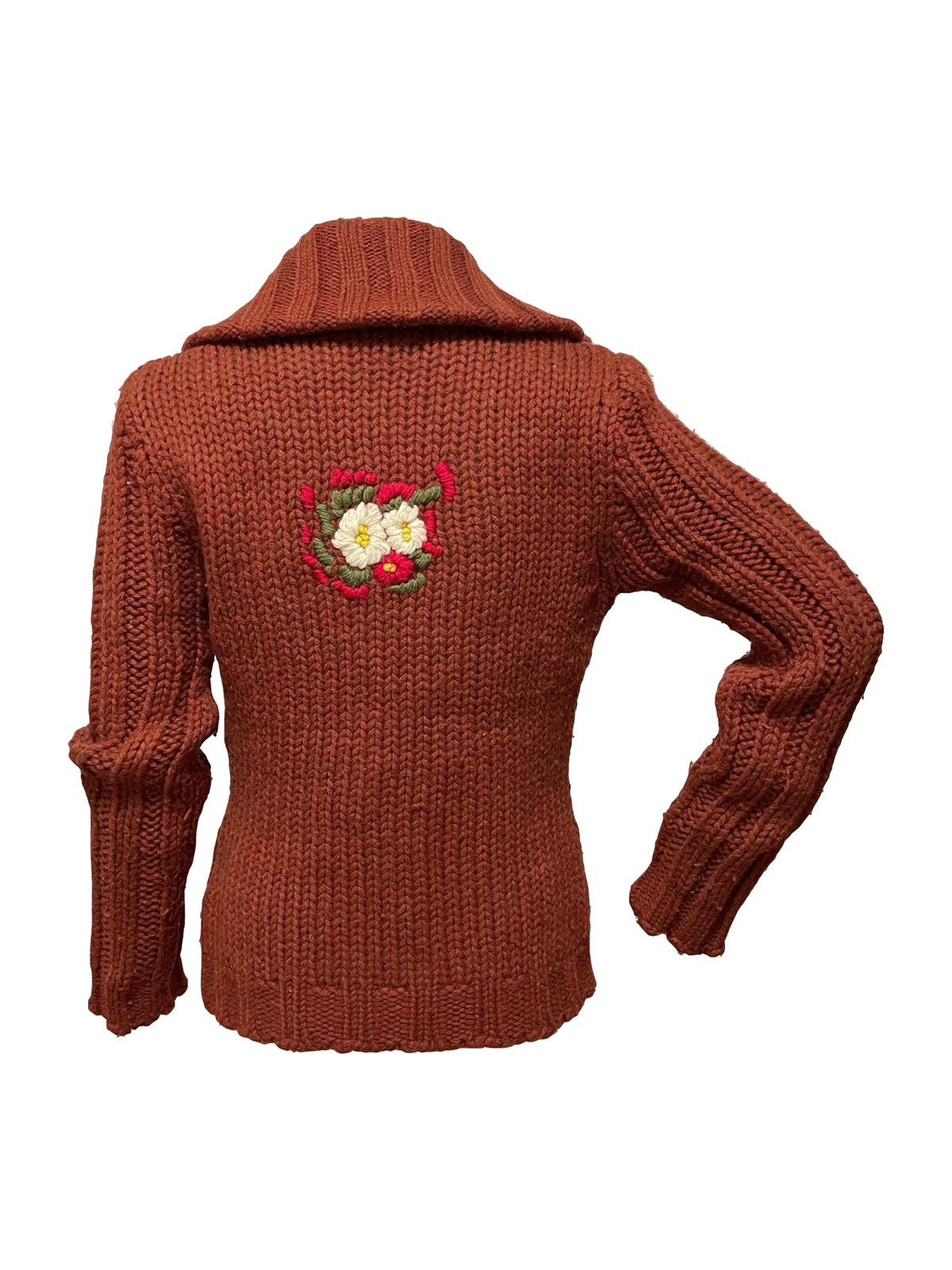 Dolce & Gabbana D&G Fall Winter 2002 Embroidered Floral Knit Cardigan Size M / US 6-8 / IT 42-44 - 2 Thumbnail