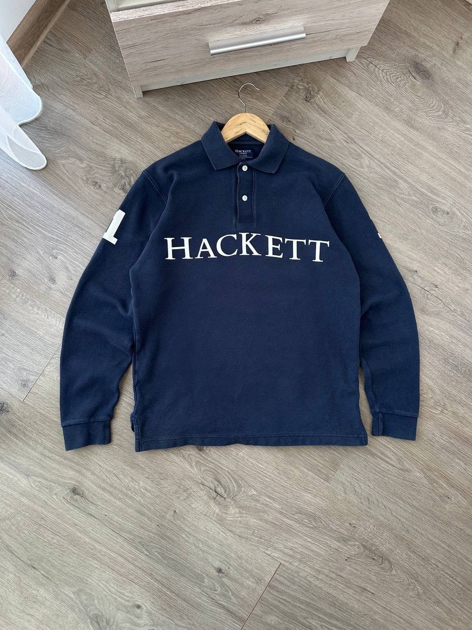 Hackett × Vintage Vintage Hackett 1 Blue Big Logo Rugby Sweatshirt Size US S / EU 44-46 / 1 - 2 Thumbnail