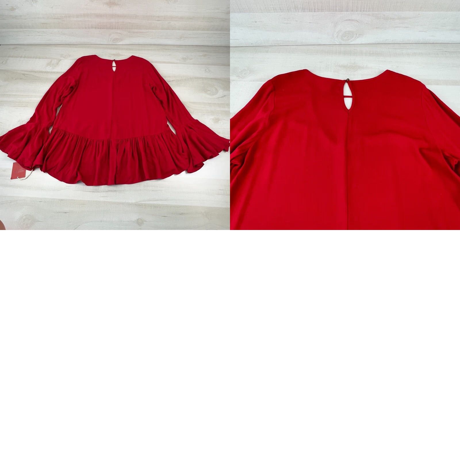 Mossimo Mossimo Women's Red Bell Sleeve Blouse Top Medium Long Sleeve Size M / US 6-8 / IT 42-44 - 8 Thumbnail