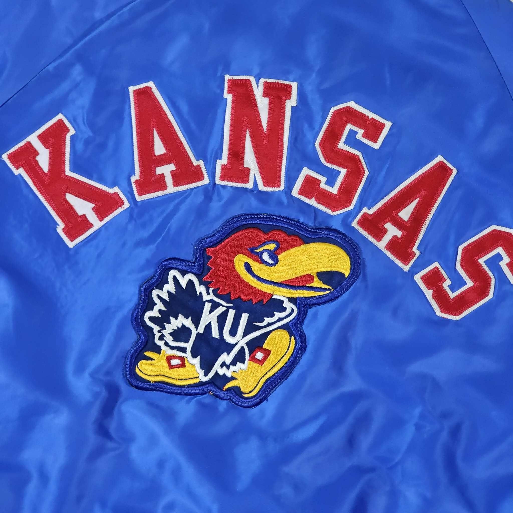 NCAA Kansas Jayhawks Vintage 90s Basketball Bomber Jacket Size US L / EU 52-54 / 3 - 6 Thumbnail