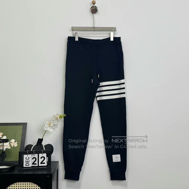 Thom Browne Thom Browne size 1 Navy blue four-striped pants Size US 39 - 1 Thumbnail