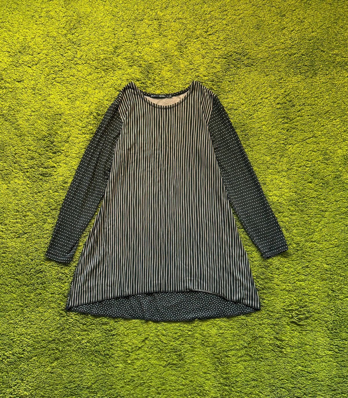 Designer Gudrun Sjoden avant garde striped polka dot tunic blouse Size L / US 10 / IT 46 - 1 Thumbnail