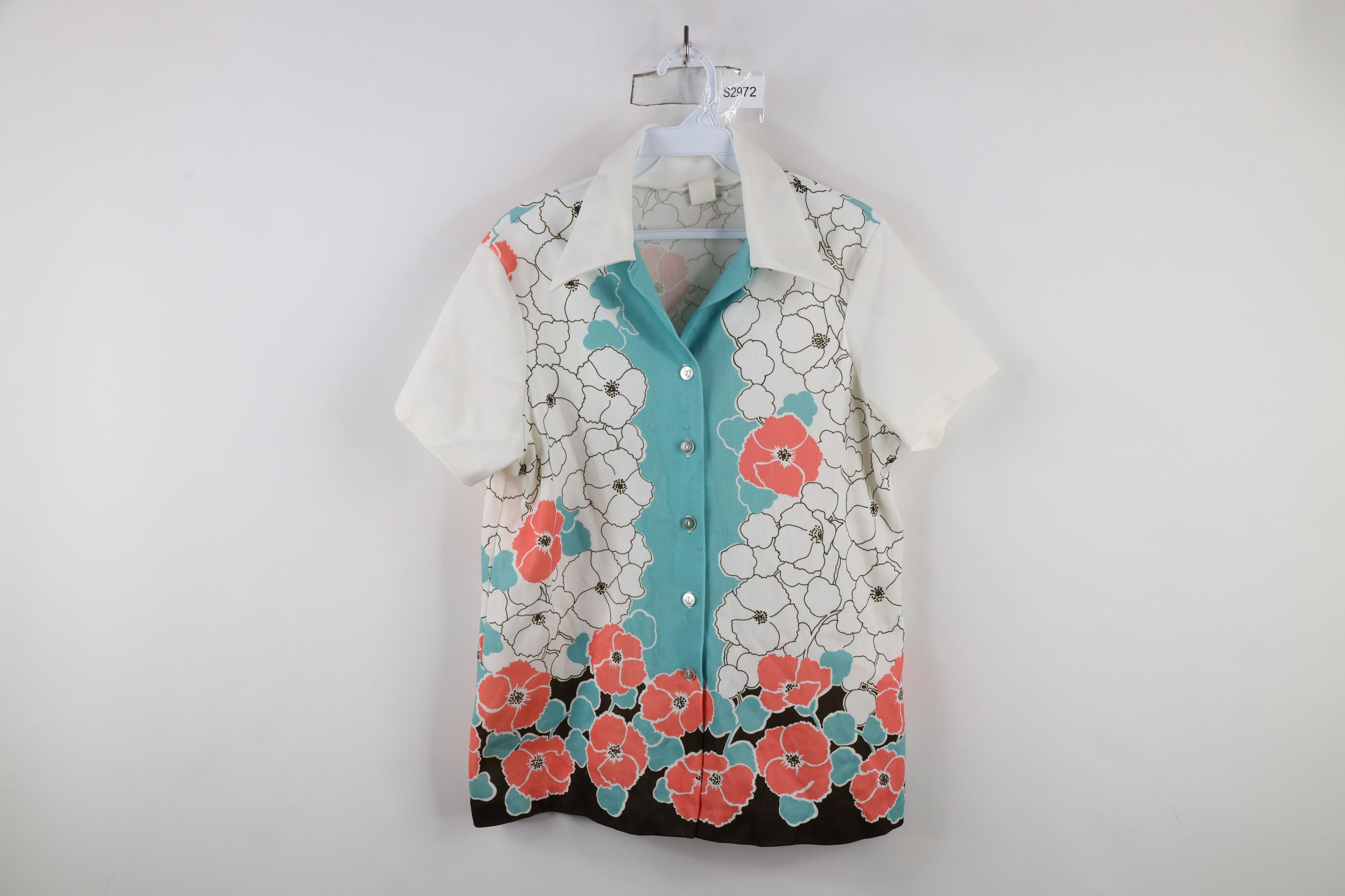 Vintage Vintage 70s Mid Century Modern MCM Short Sleeve Button Shirt Size L / US 10 / IT 46 - 1 Thumbnail