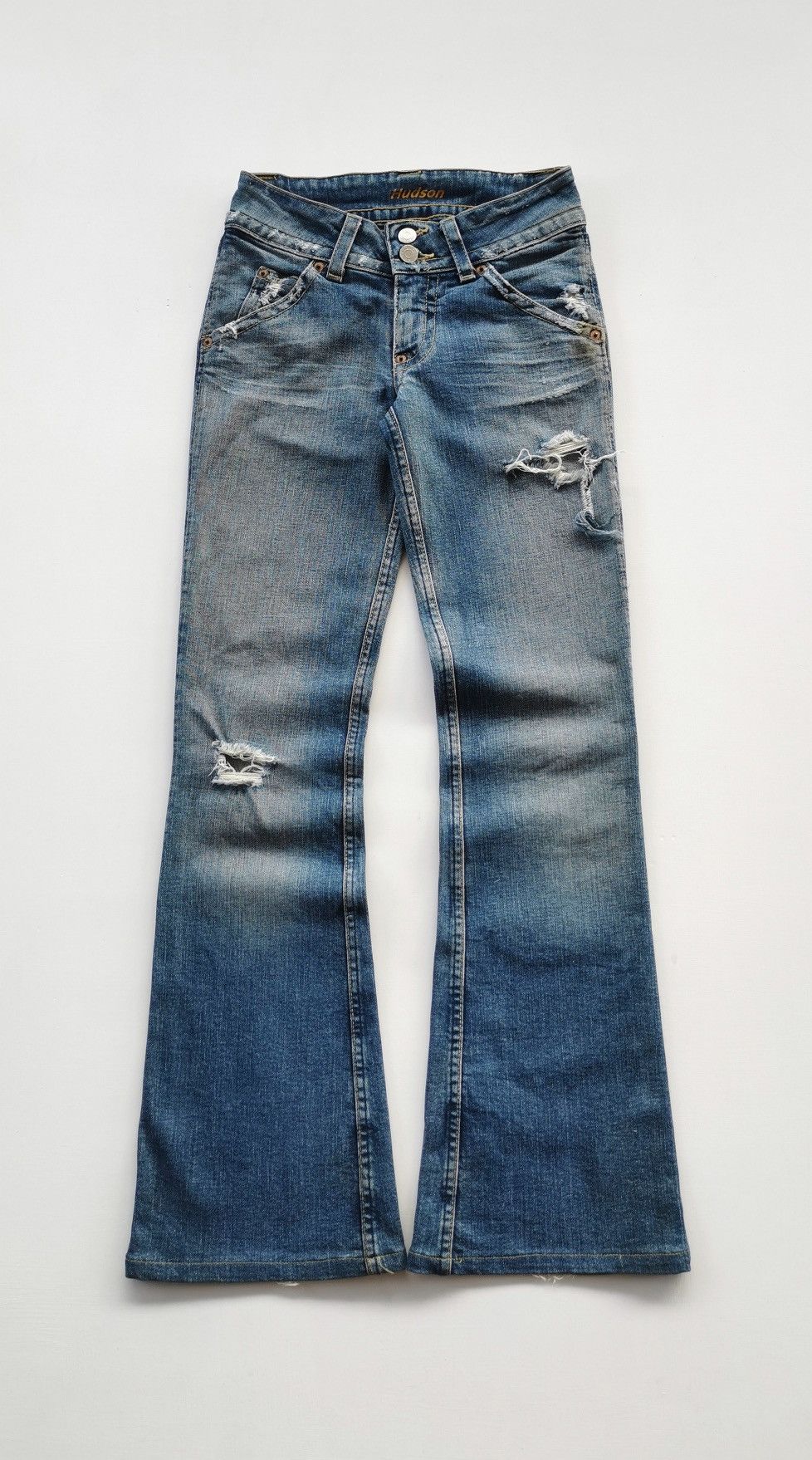 Hudson Y2K Hudson Flare Bootcut Distressed Stretch Denim Size 24" / US 00 / IT 34 - 5 Thumbnail