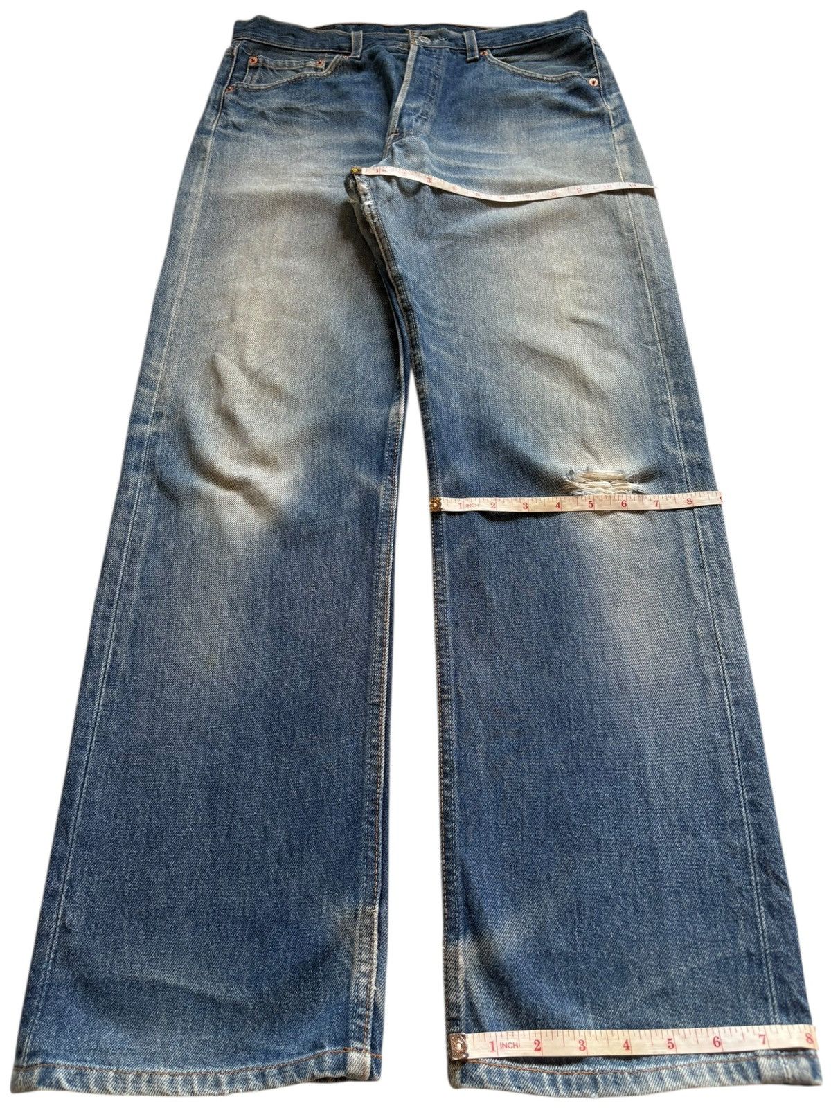 Levi's Vintage 90s Levis 501 Mud Wash Distressed Loose Jeans Size US 33 - 15 Thumbnail