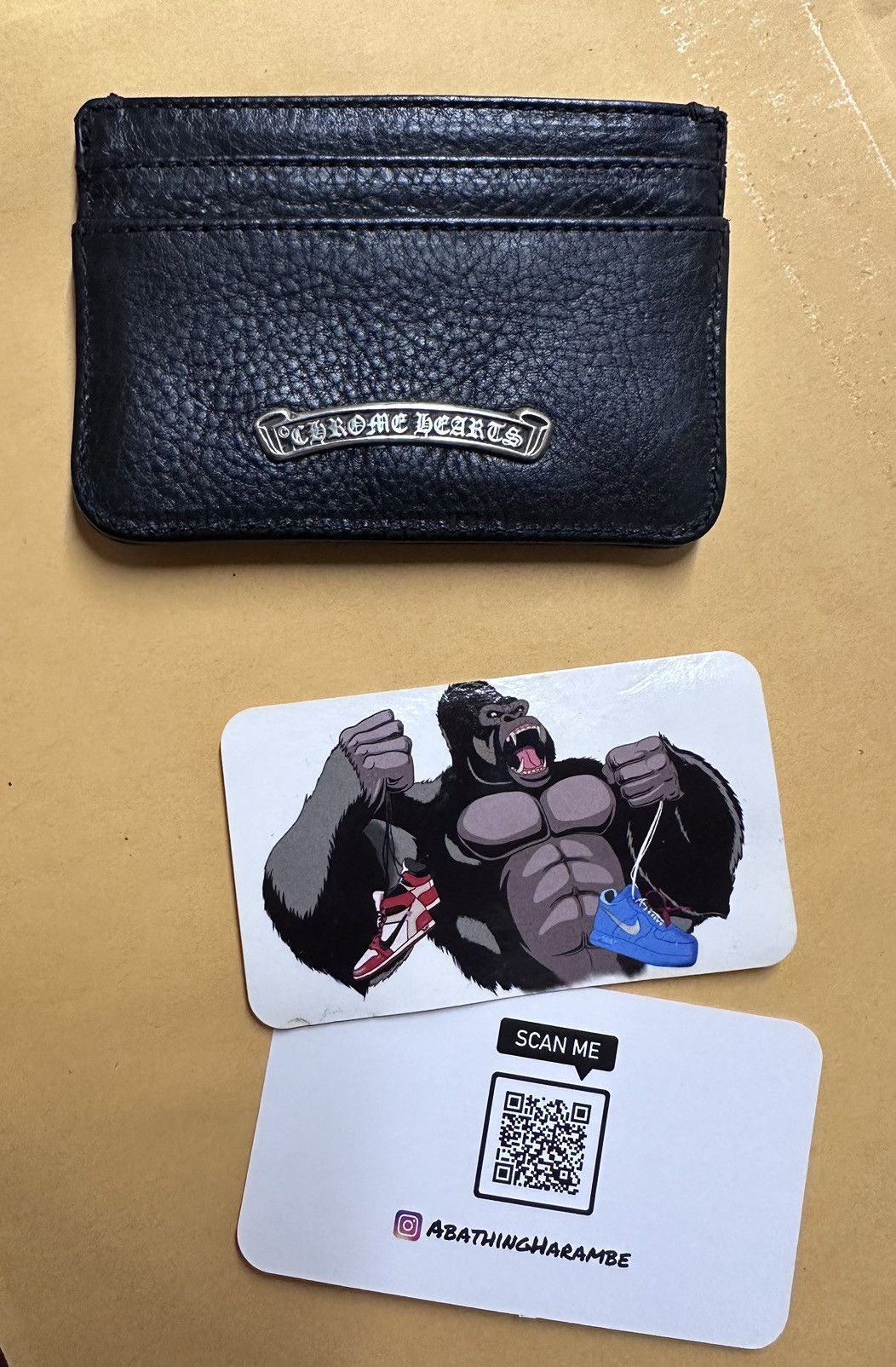 Chrome Hearts Chrome Hearts Silver Dagger Scroll Black Card Holder Size ONE SIZE - 3 Thumbnail