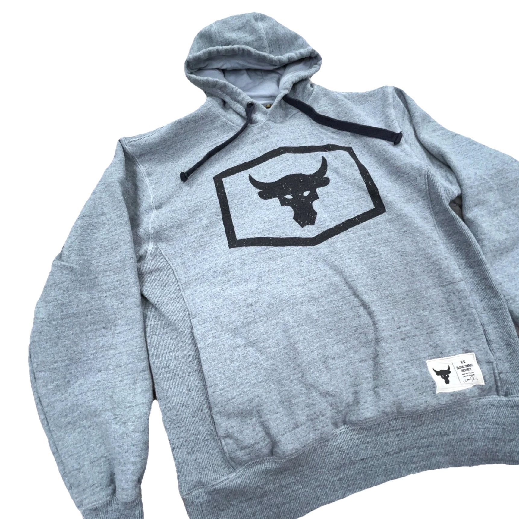 Under Armour Under Armour Hoodie Men Medium Gray Graphic Pullover Sweatshirt Project Rock Classic Sports Size US M / EU 48-50 / 2 - 2 Thumbnail