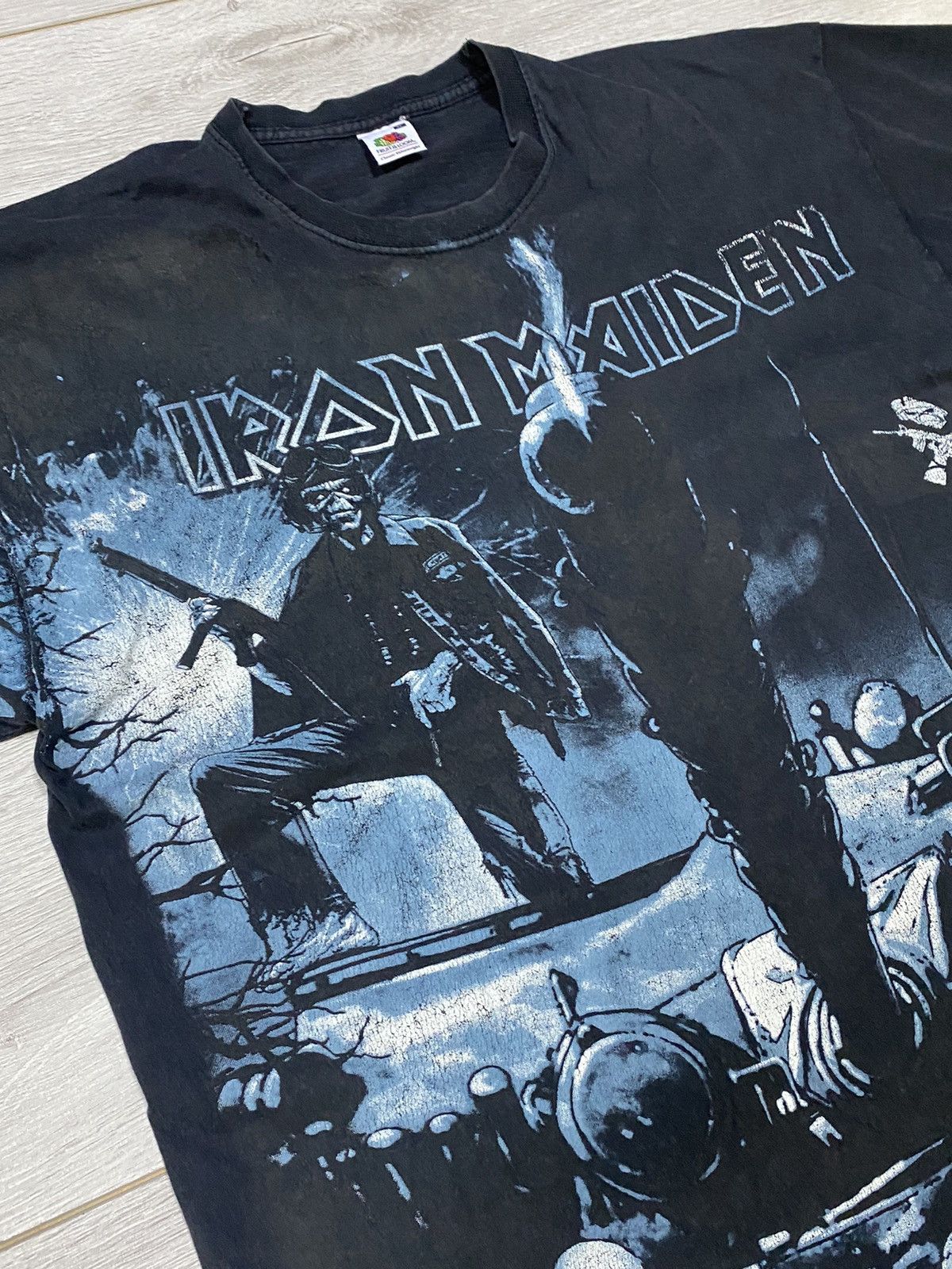 Vintage Iron Maiden vintage over print t-shirt a matter of Life Size US XL / EU 56 / 4 - 5 Thumbnail