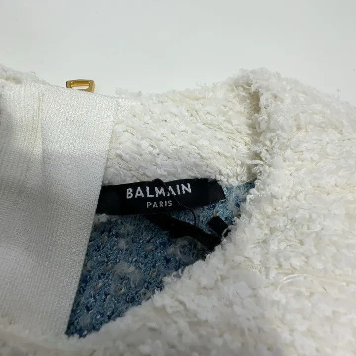Balmain Balmain Fringed Denim Tweed Dress -2507 Size S / US 4 / IT 40 - 6 Thumbnail