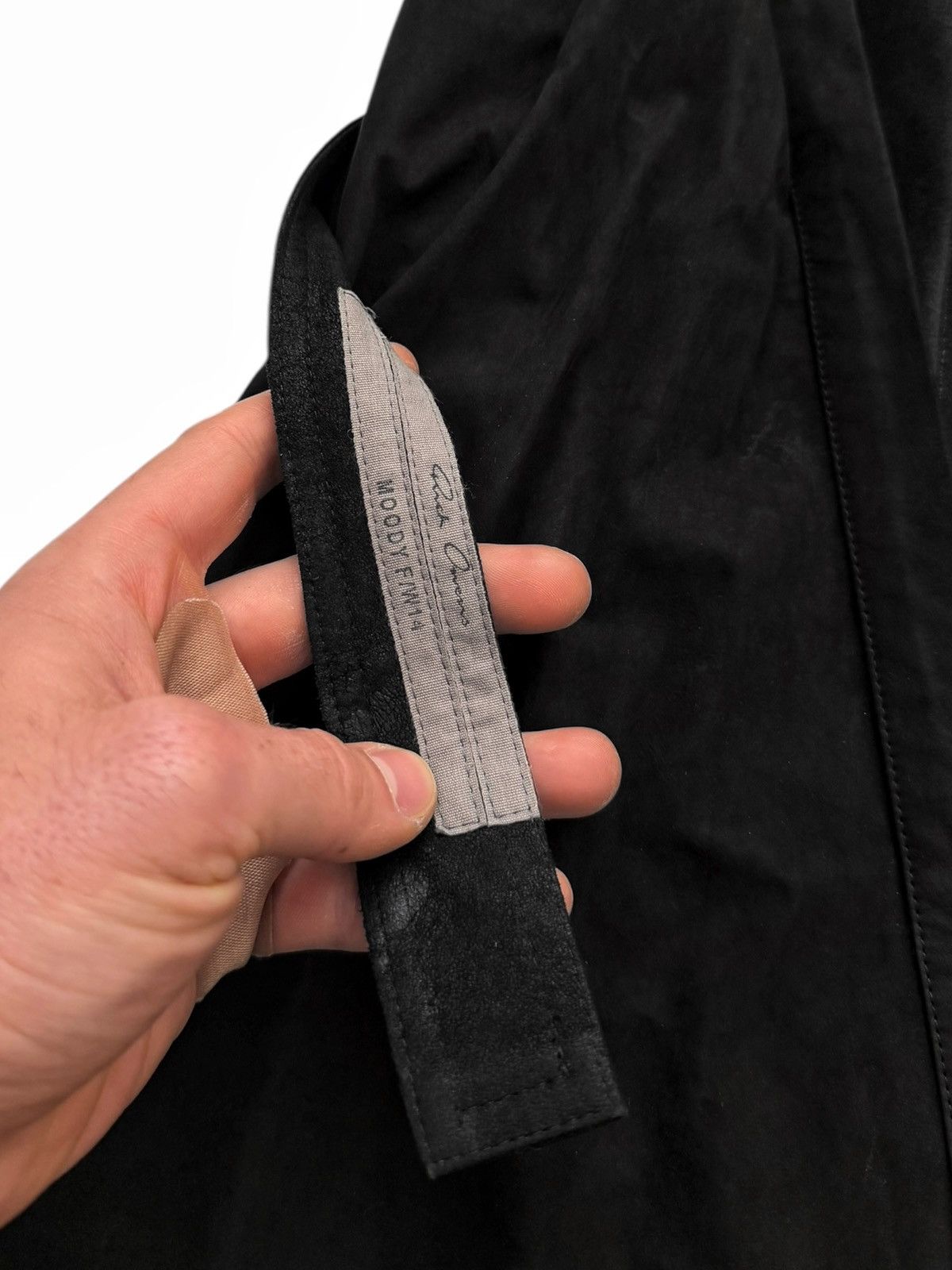 Rick Owens SAMPLE 2014 Moody Durag Lambskin Leather Head Drape Size ONE SIZE - 7 Thumbnail